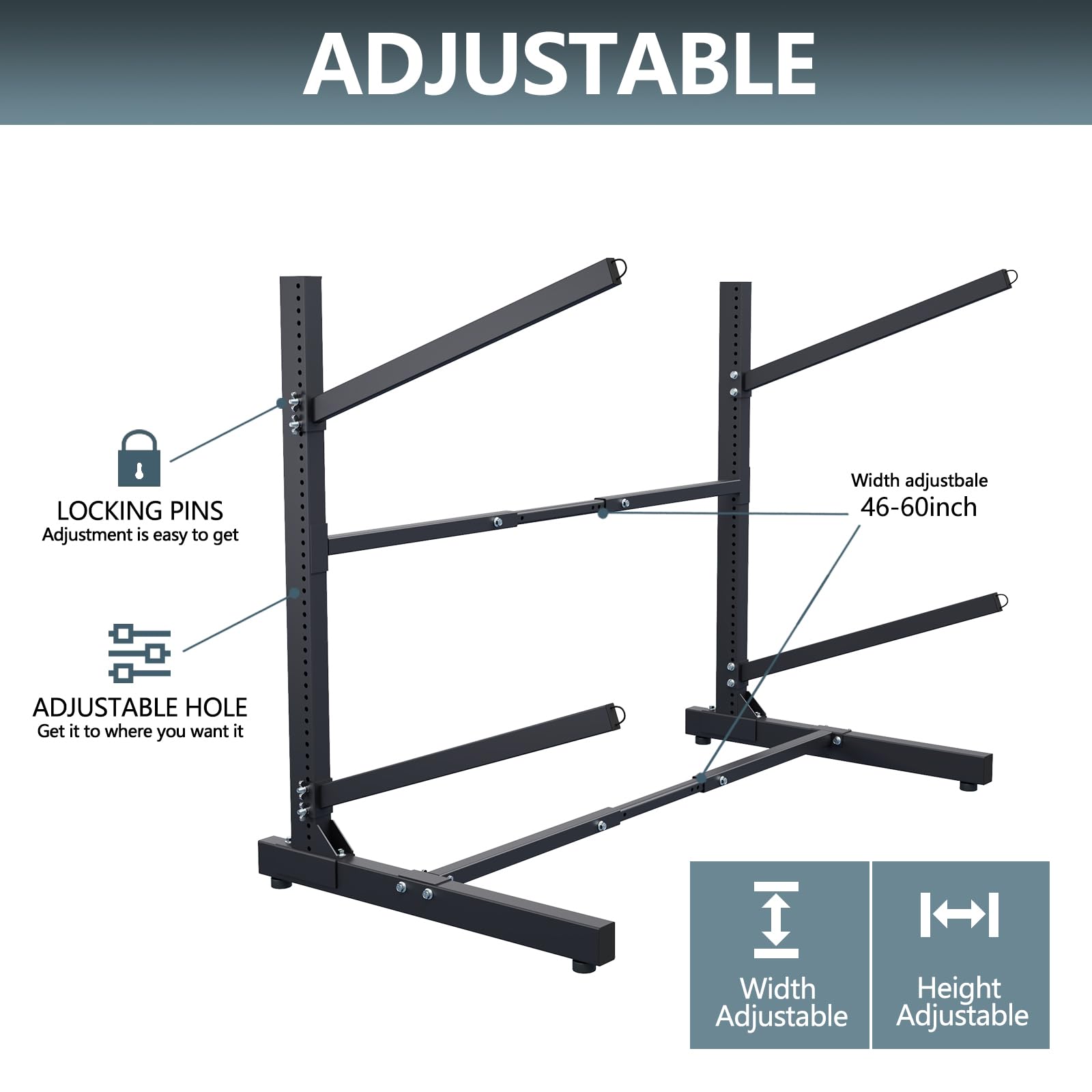 Heavy Duty Adjustable Freestanding Kayak and Canoe Storage Rack - Weatherproof SUP Stand for Indoor & Outdoor Use - Perfect for Garage, Shed, Dock, Backyard Kayak Storage - Ideal for Paddle Board, Canoe, and Kayak Organization