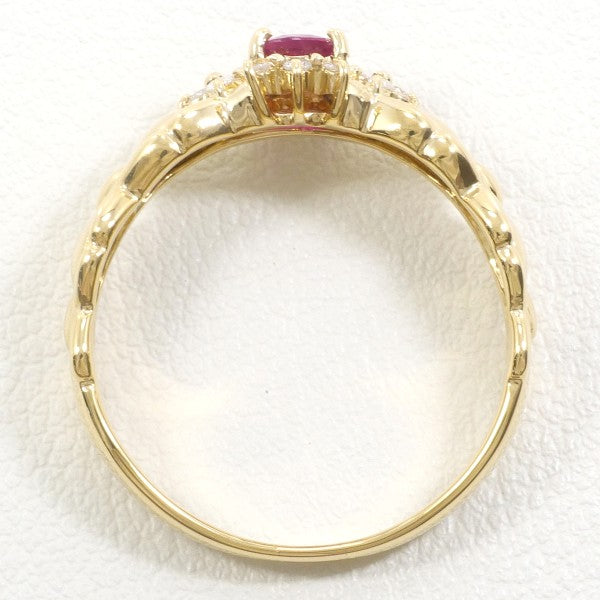 18K Yellow Gold Ruby and Diamond Ring for Women - Elegant Engagement, Wedding, Anniversary Gift - Perfect for Special Occasions and Everyday Luxury