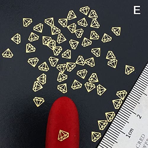 100Pcs Gold Metal Nail Decals - Ultra Thin Flakes Nail Bling Rhinestones for 3D Nail Art Decorations, DIY Manicure & Nail Art Rivets - Perfect for Parties, Weddings, and Special Occasions