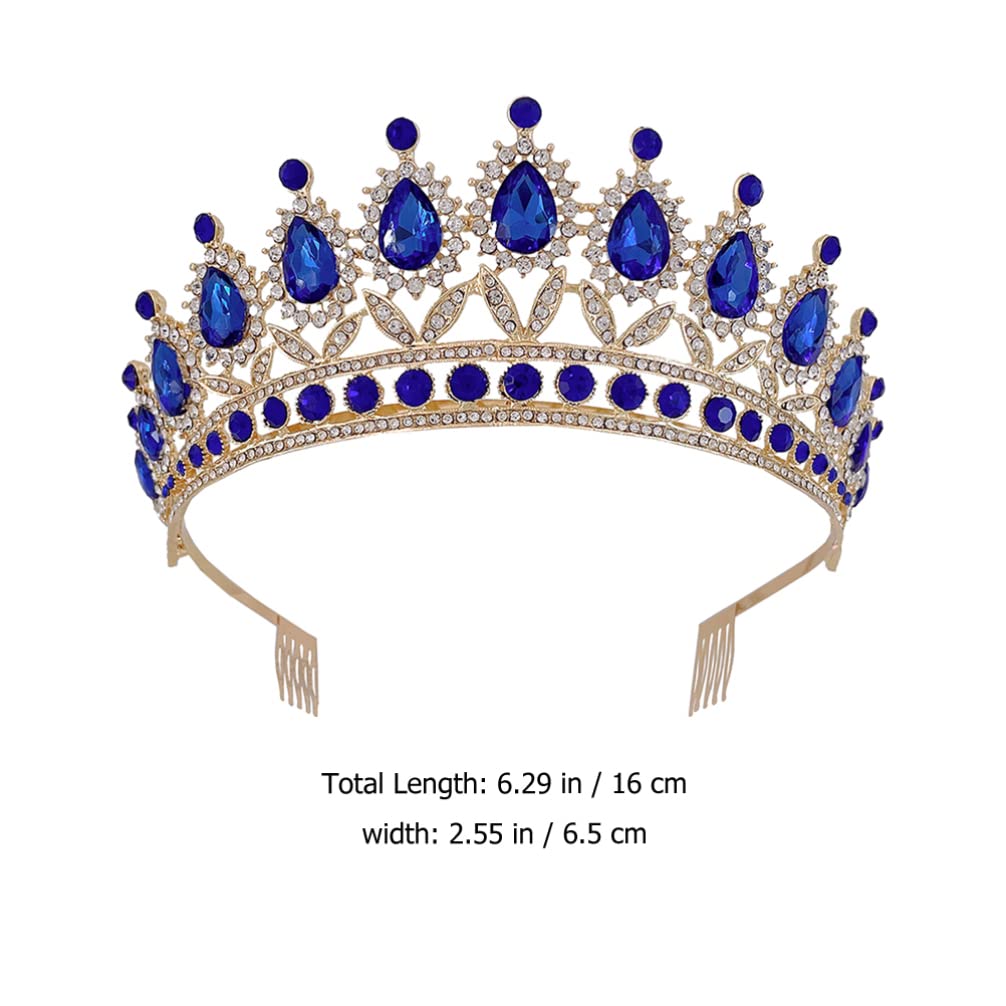 FRCOLOR Diamond Crown Hair Accessory - Bridal Tiara Headband with Crystal & Pearls for Weddings, Prom, Pageants | Elegant Wedding Hair Jewelry for Bride, Bridesmaid, Quinceañera