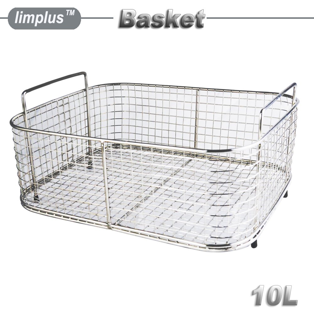 Limplus LS-10 10L 240W Professional Ultrasonic Cleaner with Basket & Lid - 40kHz Heated Timer - Perfect for Denture Cleaning, Dental Tools, Surgical Instruments, Jewelry, Fuel Injectors & Oil Removal - Commercial & Home Use