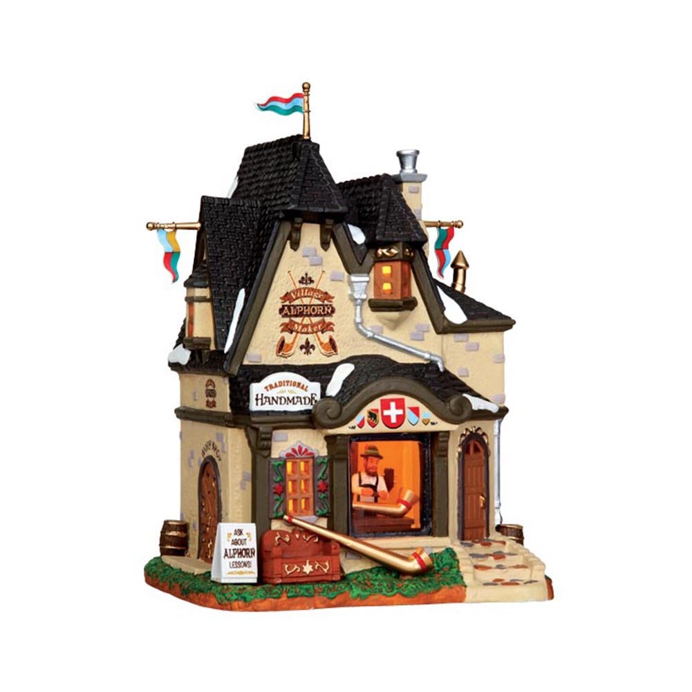 Lemax Village Collection - Alpine Village Alphorn Maker Figurine #35570 - Perfect for Christmas Villages, Holiday Displays & Collectors