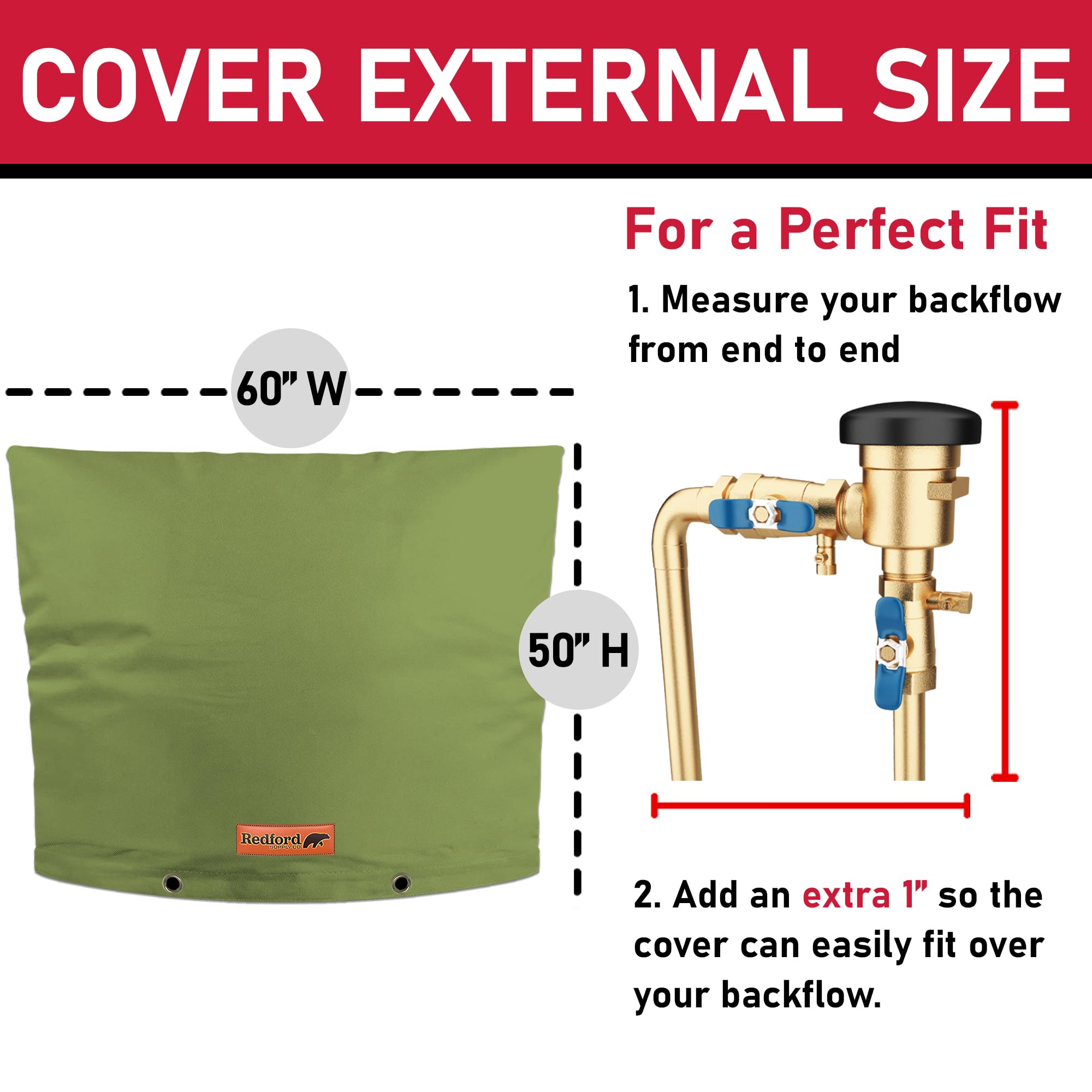 Redford Supply Co. Cold Snap (5°F) Backflow Preventer Insulation Cover - 60