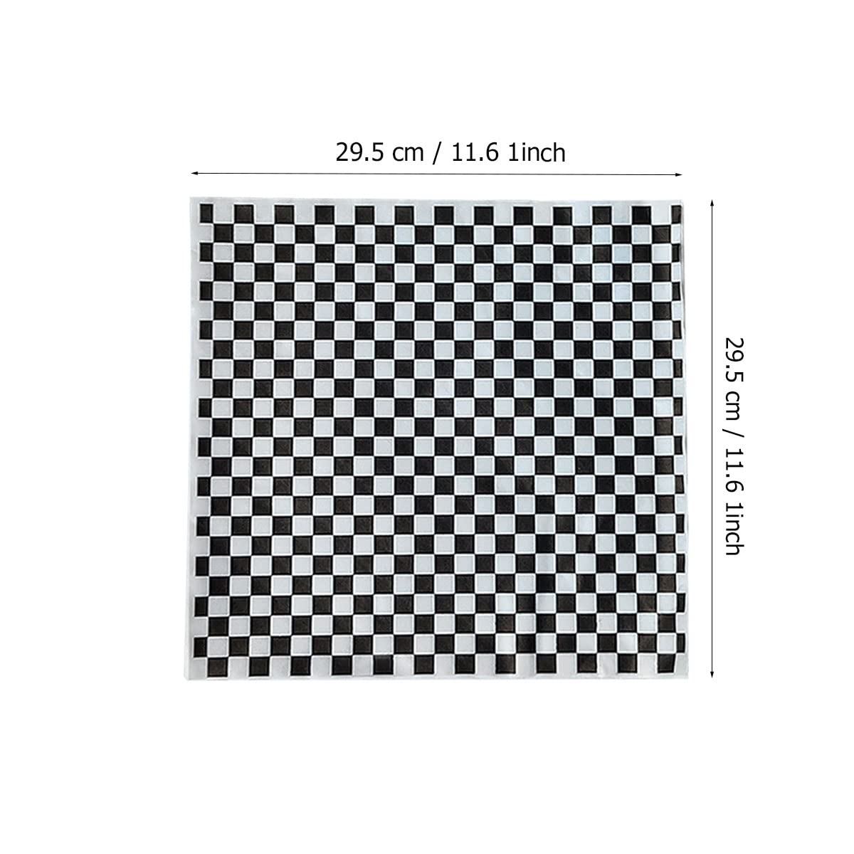 100 Sheets Black and White Checkered Dry Waxed Deli Paper - 11.5