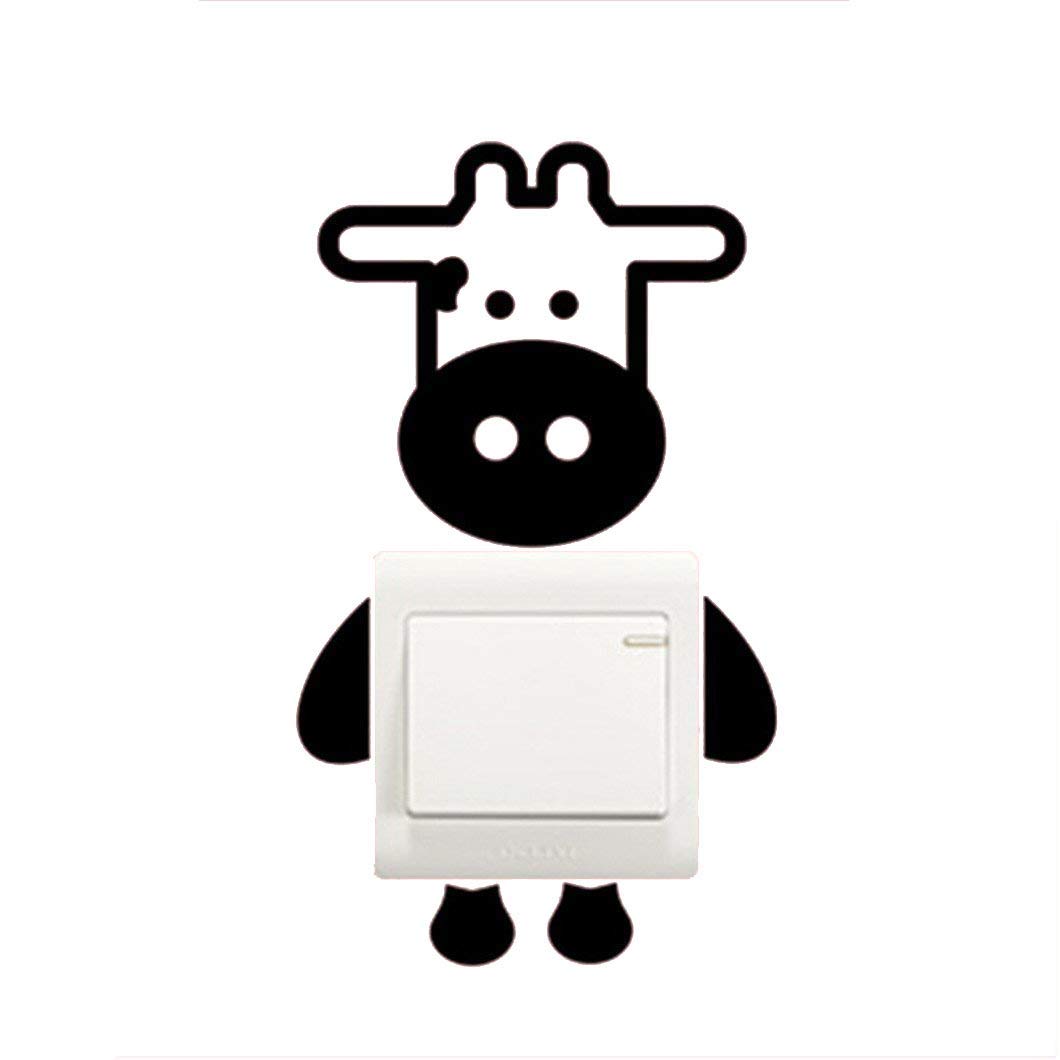 Cute Cow Wall Stickers - Light Switch Decals for Home Decor, Bedroom, Living Room & Bathroom - Durable Vinyl Decals for Kids Room & Nursery - Fun Farmhouse Decor Idea