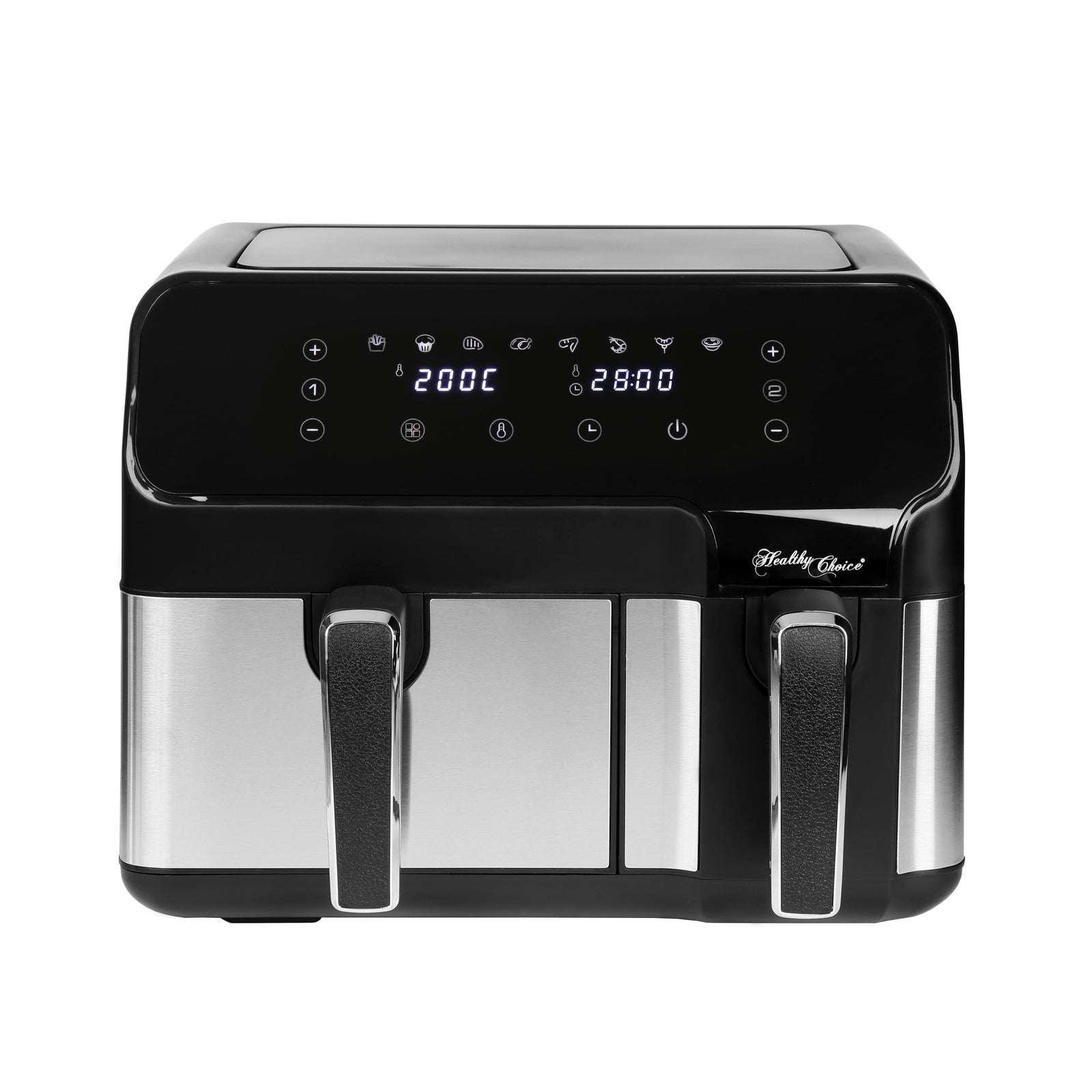 10L Digital Dual Zone Air Fryer with Dual Temperature Control - Large Capacity Air Fryer Oven for Family Cooking, Healthy Frying & Baking - Perfect for Roasting, Grilling, Reheating & Meal Prep