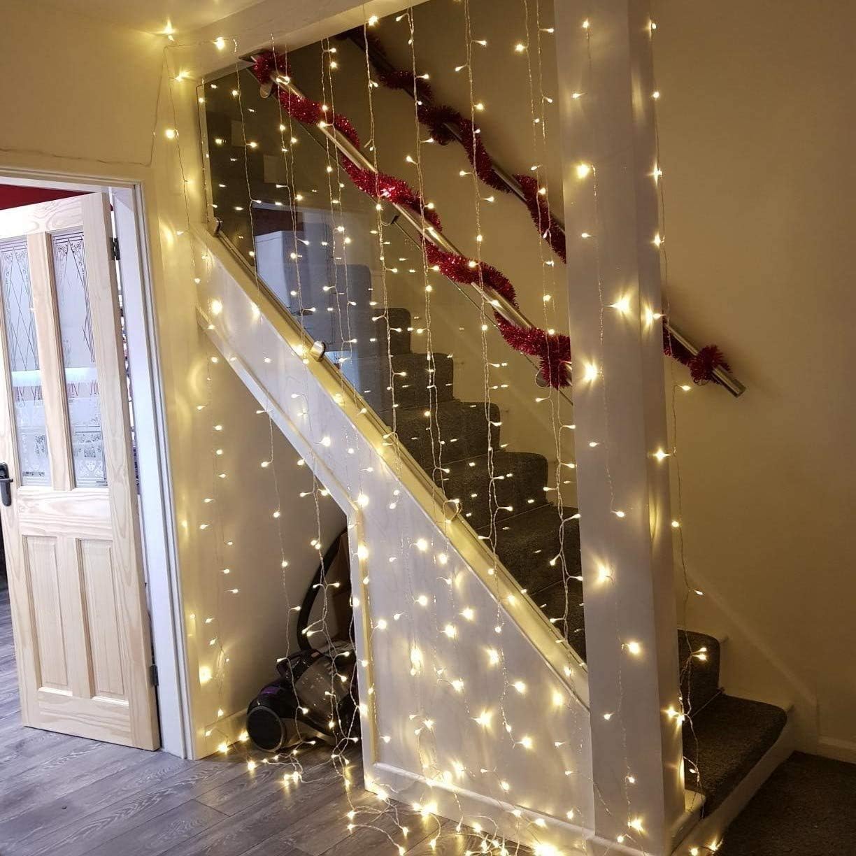 LE Fairy Curtain Lights - 300 LED Battery & USB Powered String Lights with Remote, 10x10ft Indoor/Outdoor Hanging Lights for Bedroom, Wedding, Party Backdrop, Tent, Patio & Gazebo - Perfect for Romantic Ambiance, Holiday Decorations and Outdoor Entertaining