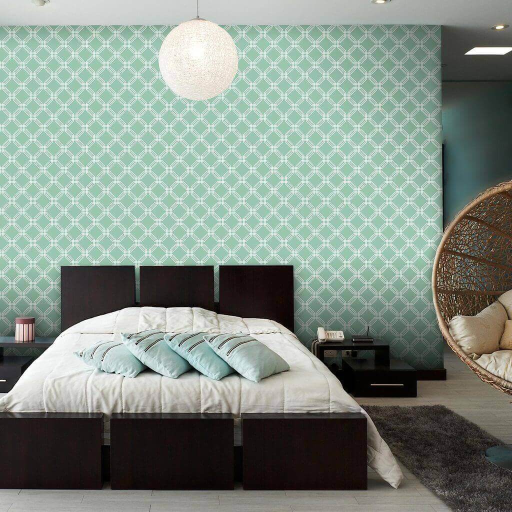 White Geometric Peel and Stick Removable Wallpaper - Self-Adhesive Wall Decal for Home Decor, Bedroom, Living Room, Nursery & Office - Easy to Apply and Remove