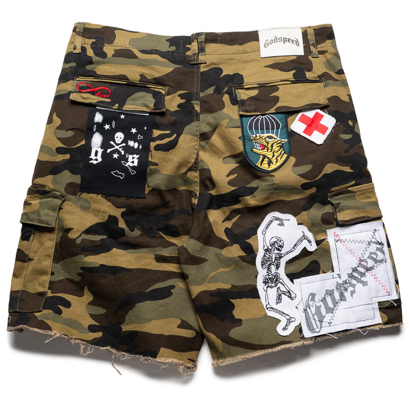 Godspeed New York Patchwork Camo Cargo Shorts for Men - Stylish & Durable Outdoor Adventure, Hiking, and Casual Wear