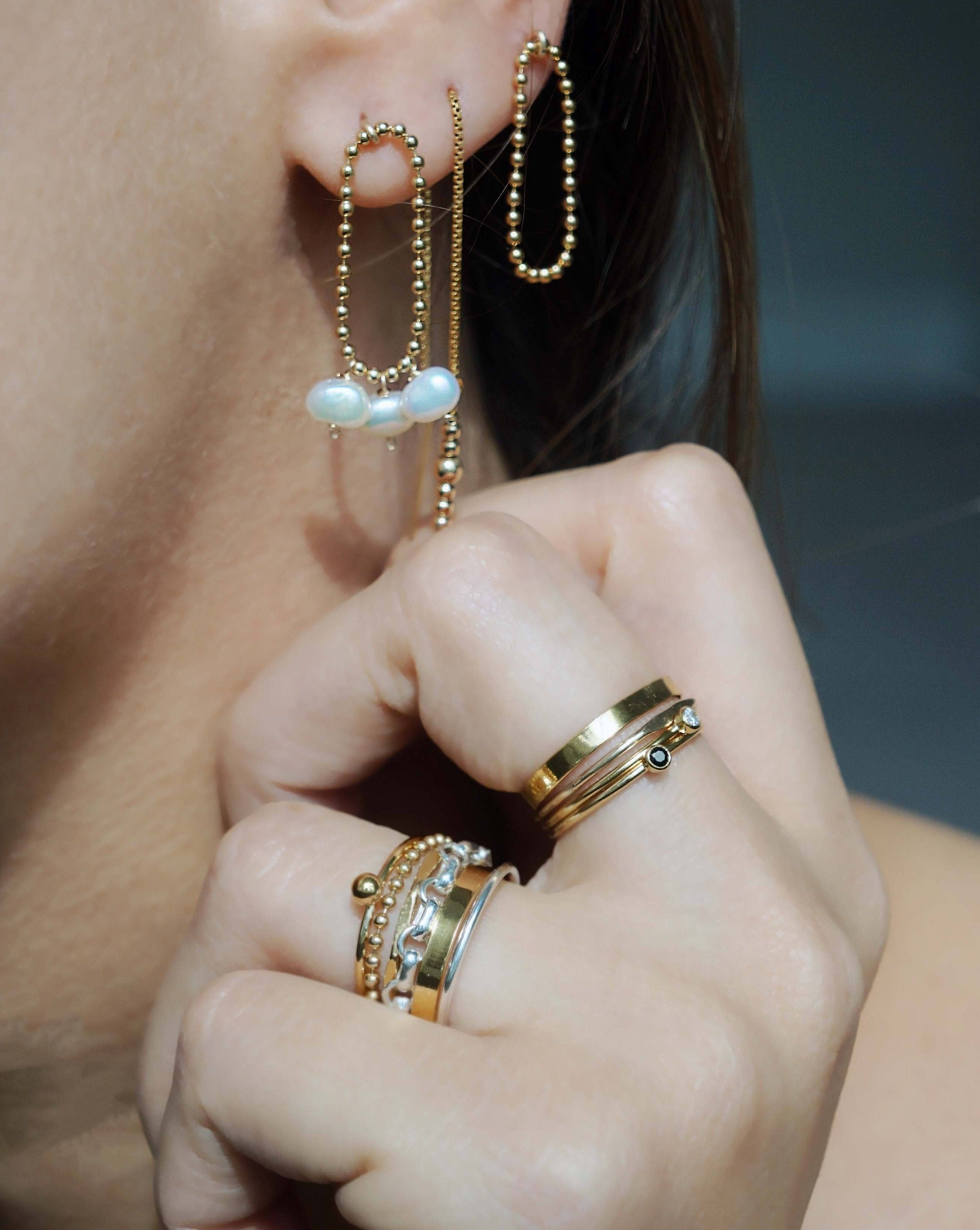Beaded Soft Chain Ring for Women - Elegant Bohemian Style Jewelry - Perfect for Parties, Weddings & Everyday Wear