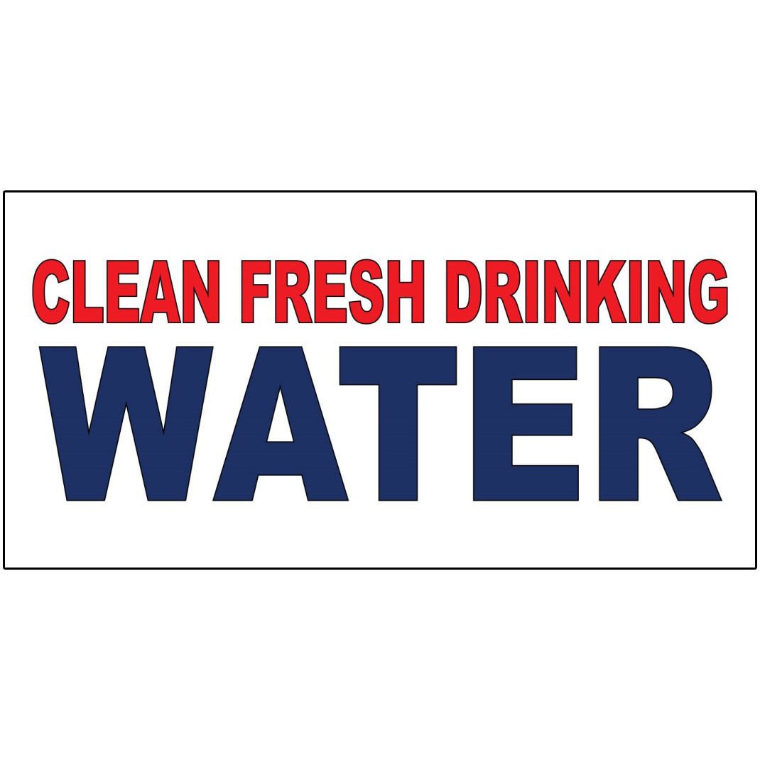 Red & Blue Clean Fresh Drinking Water Decal Sticker - Durable Vinyl, Adhesive for Any Surface - Perfect for Retail Stores, Restaurants & Home Use