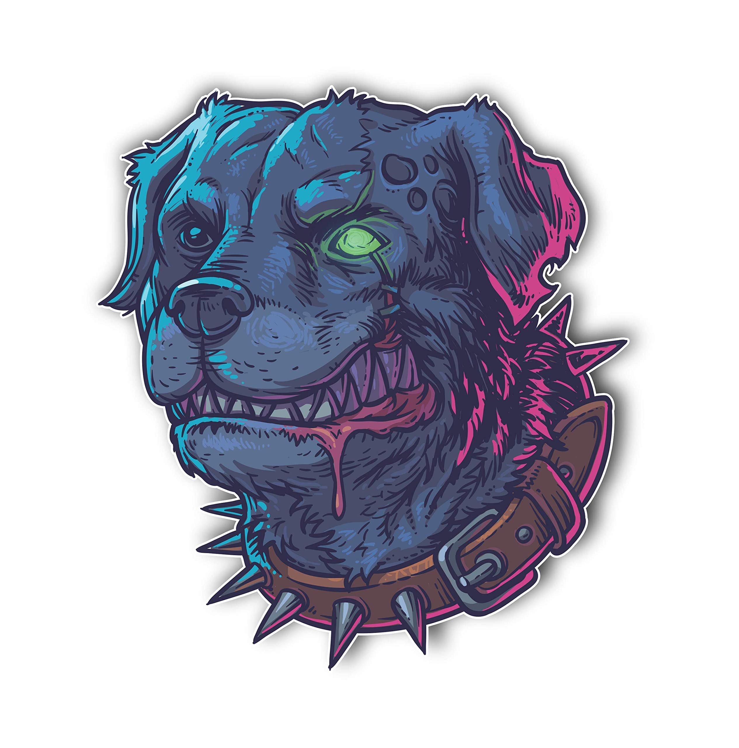 Evil Mad Zombie Dog Vinyl Car Stickers - Waterproof 5