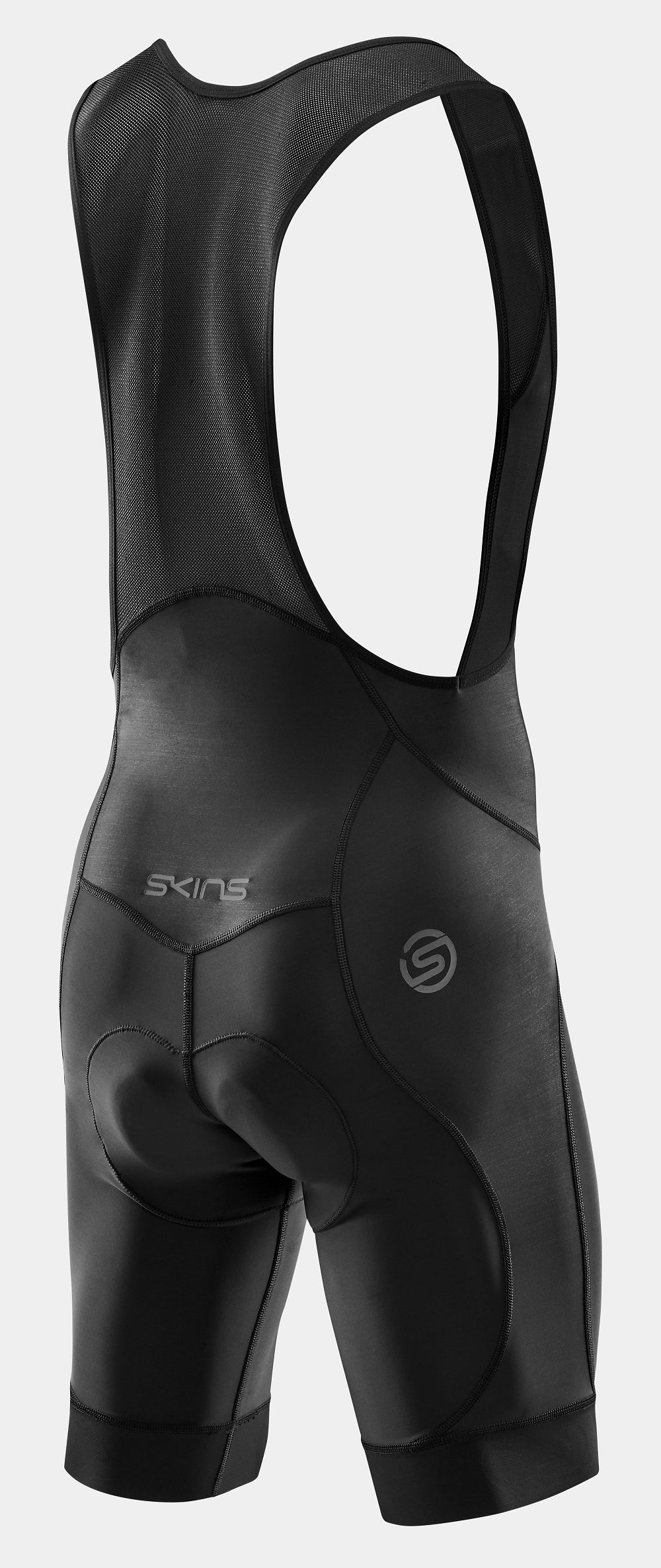 Men's Cycling Bib Shorts - SKINS Compression Elite Black/Black for Performance & Comfort - Ideal for Road Biking, Training & Endurance Races
