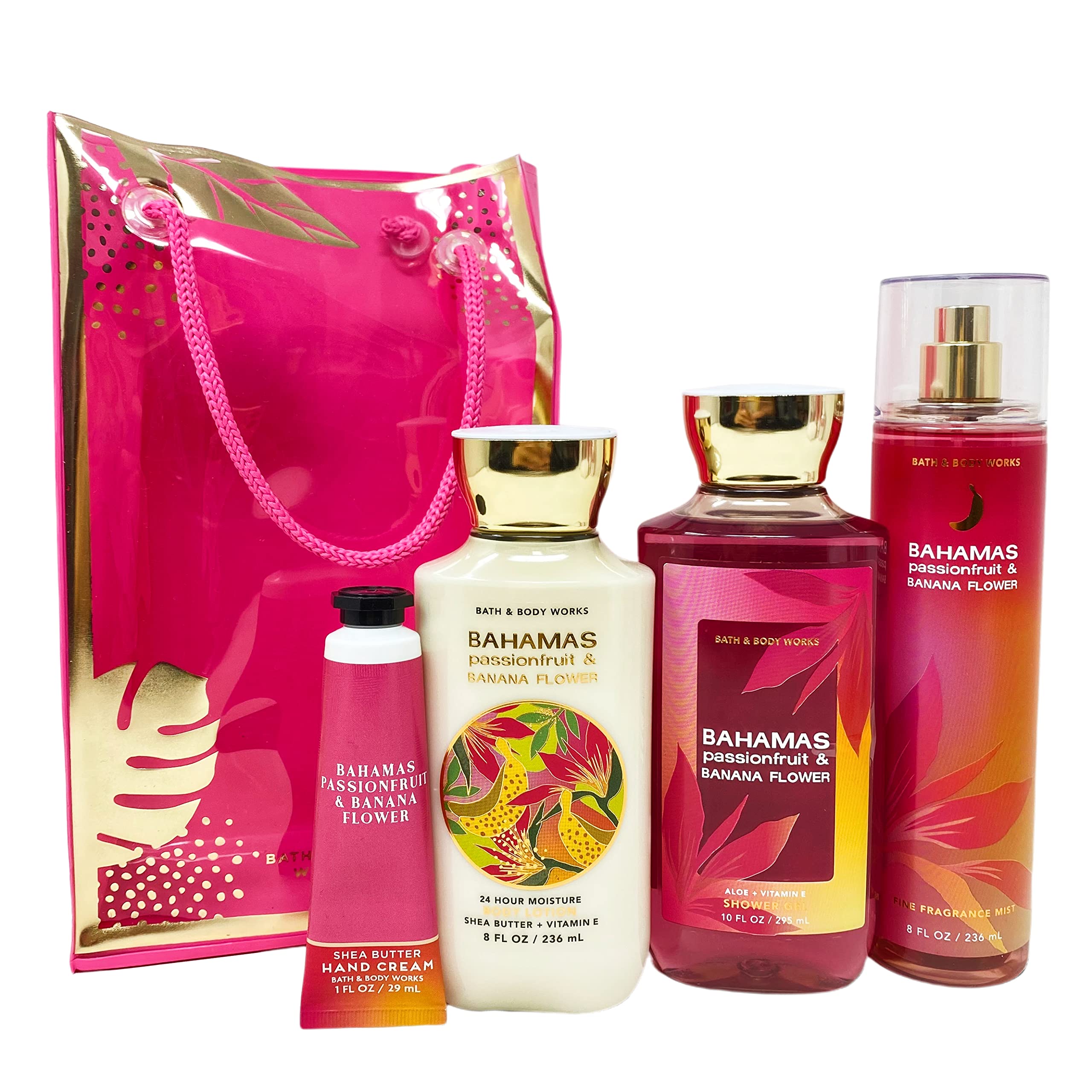 Bahamas Passionfruit & Banana Flower Gift Set - Fragrance Mist, Body Lotion, Shower Gel & Hand Cream in Decorative Gift Bag | Tropical Bath & Body Care for Women, Spa Day, Birthday & Holiday Gifts