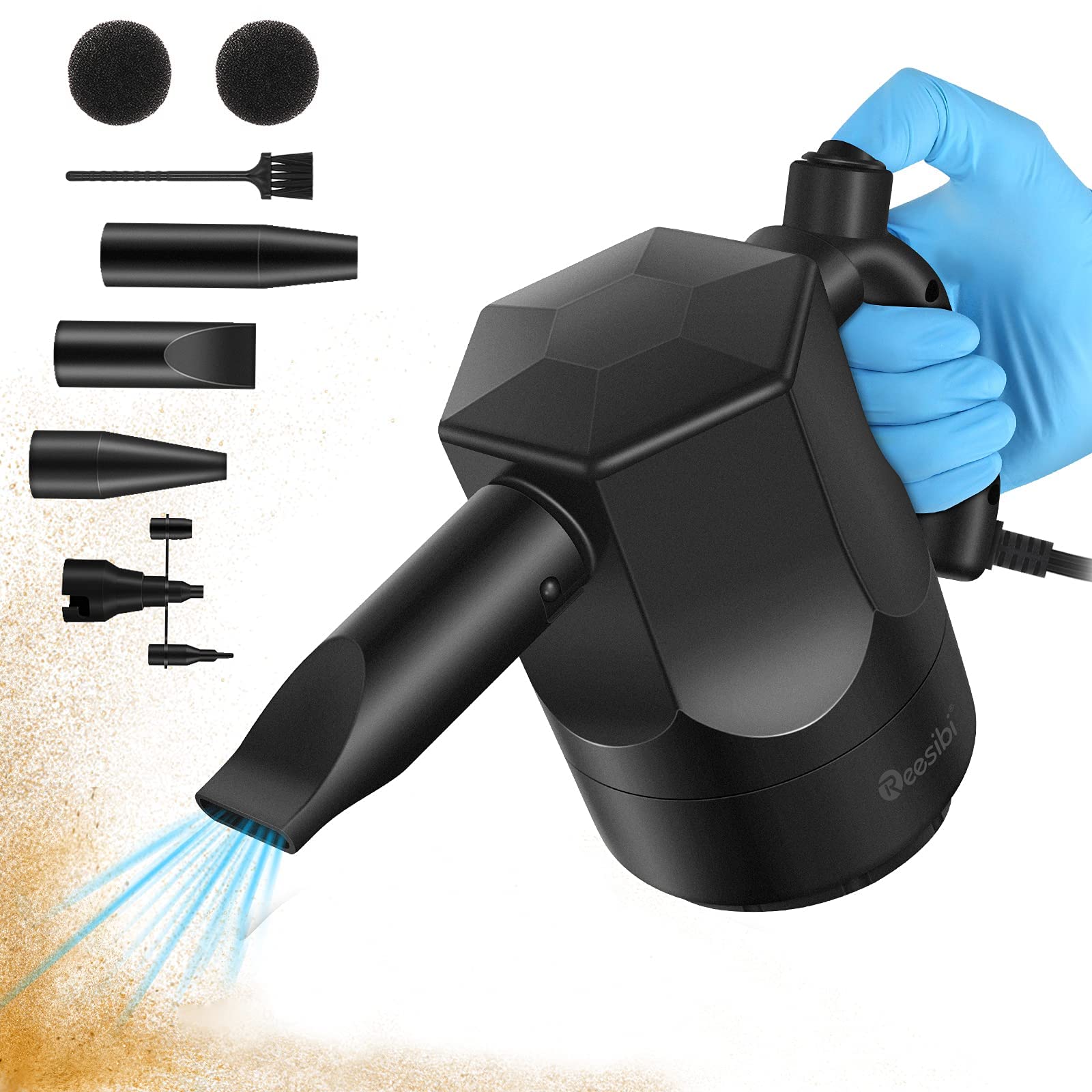 Reesibi 500W Professional Electric Air Duster - High Power Compressed Air Blower with 2 Speed Settings, Canned Air Alternative for Computer Cleaning, Multi-Purpose Inflator Pump for Swimming Pools, Tires & Home Use - Perfect for Electronics Maintenance, Workshop Cleaning and Outdoor Gear Inflation