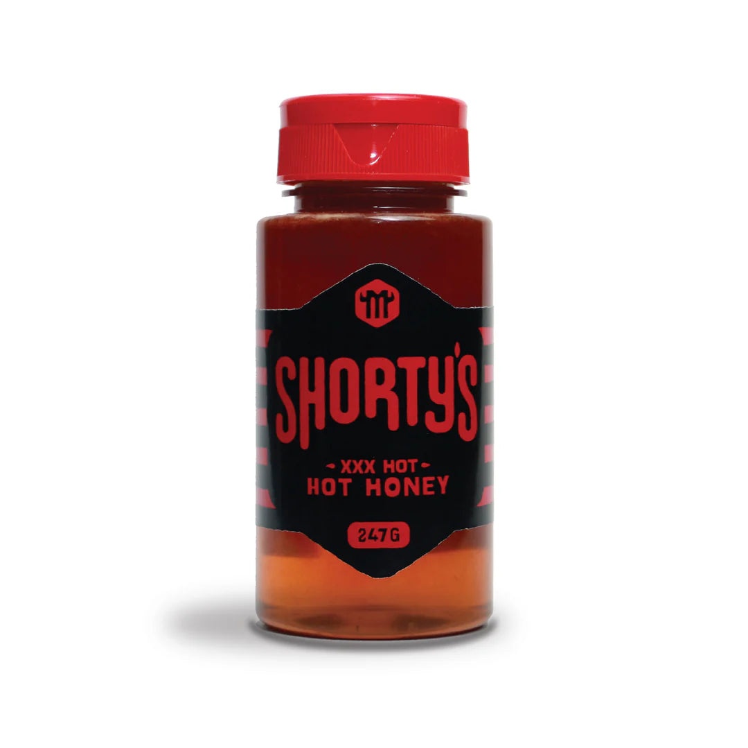Shorty's Extra Hot Honey - Spicy Sweet Sauce for Wings, Pizza & BBQ - Perfect for Glazing, Dipping & Cooking