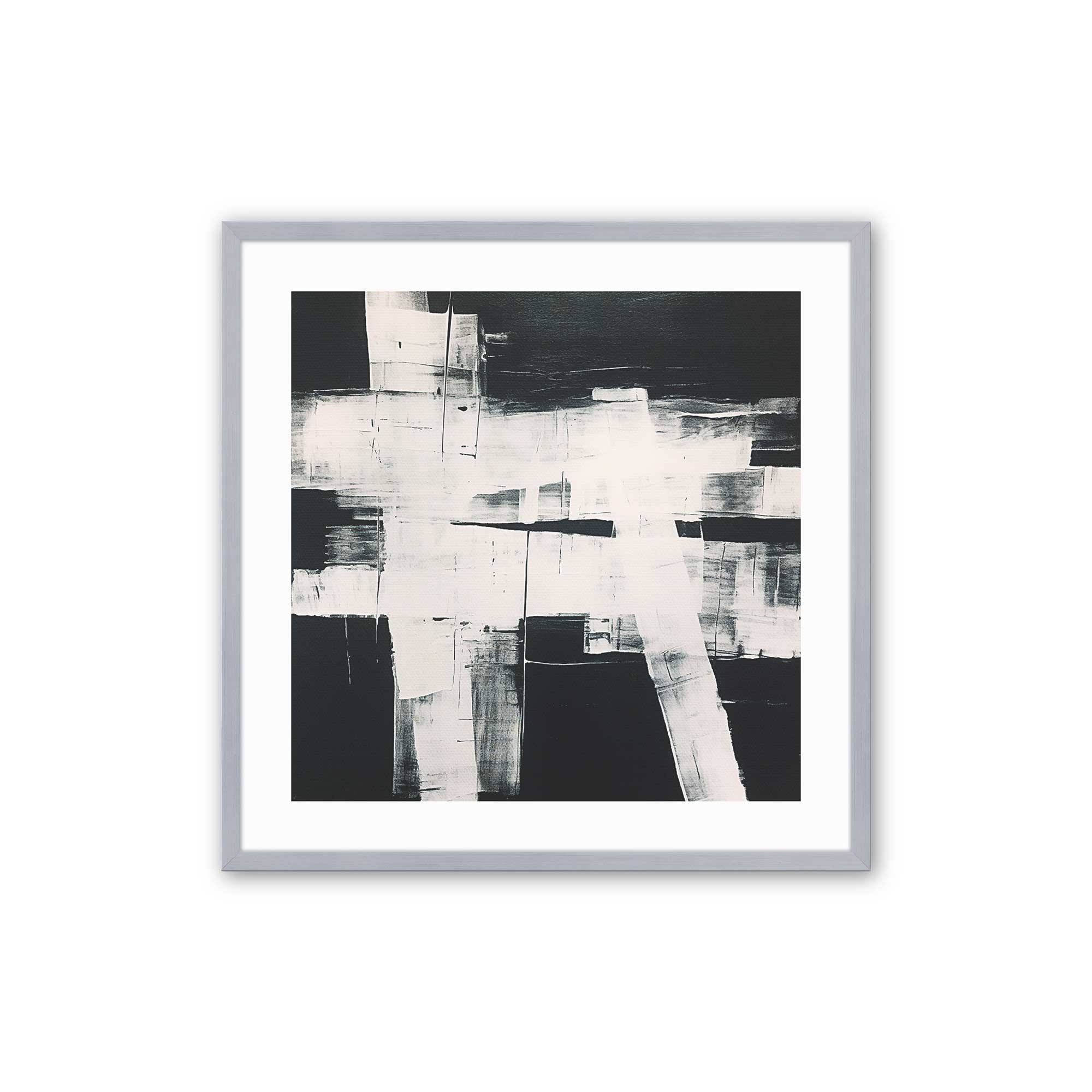 Eclipsed Onyx Tangle - Set of 2 Premium Art Prints for Wall Decor | Modern Abstract Black & White Artwork for Living Room, Bedroom & Office