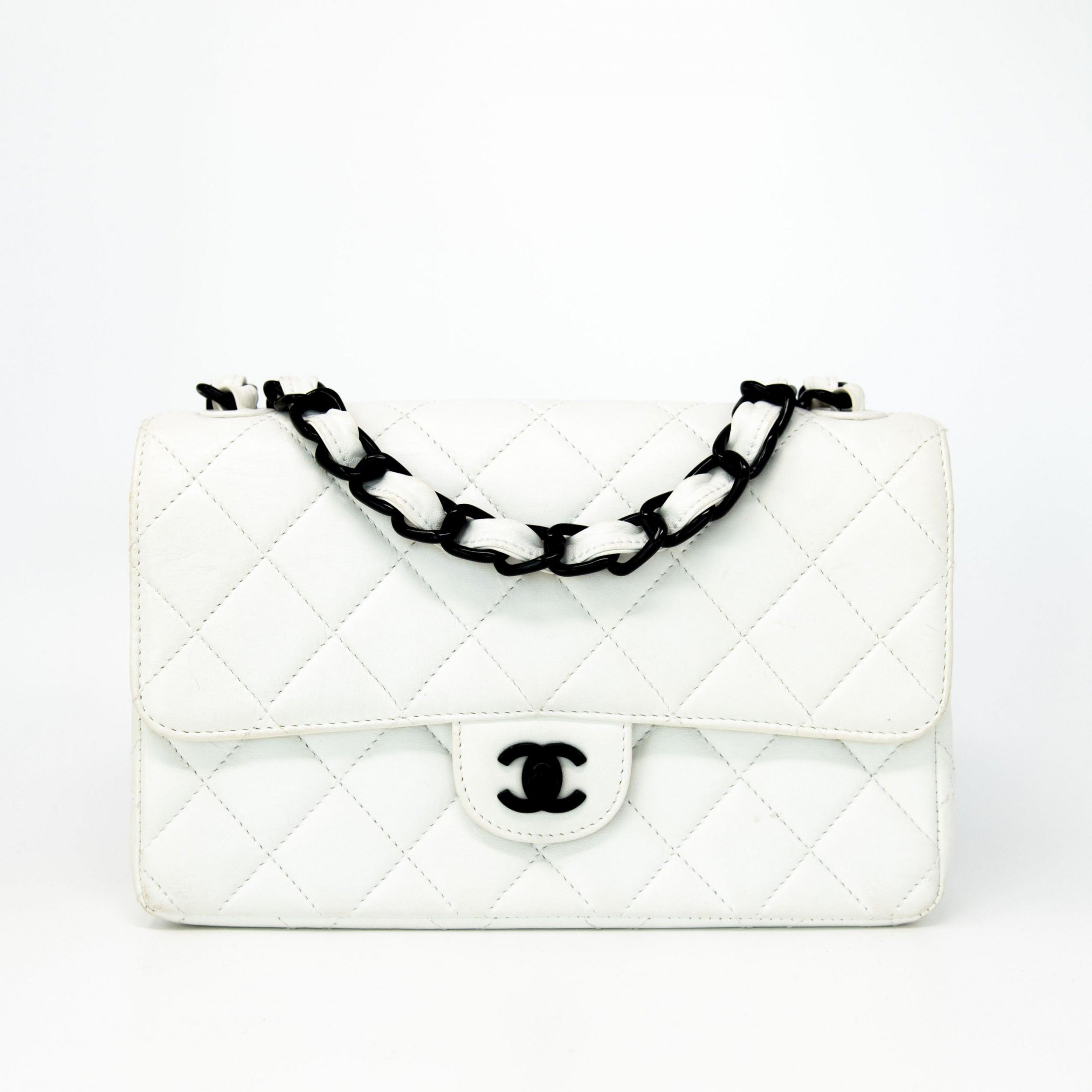 Vintage Chanel White Lambskin Classic Flap Bag - Luxury Leather Shoulder Handbag for Women | Perfect for Date Night, Parties & Special Occasions