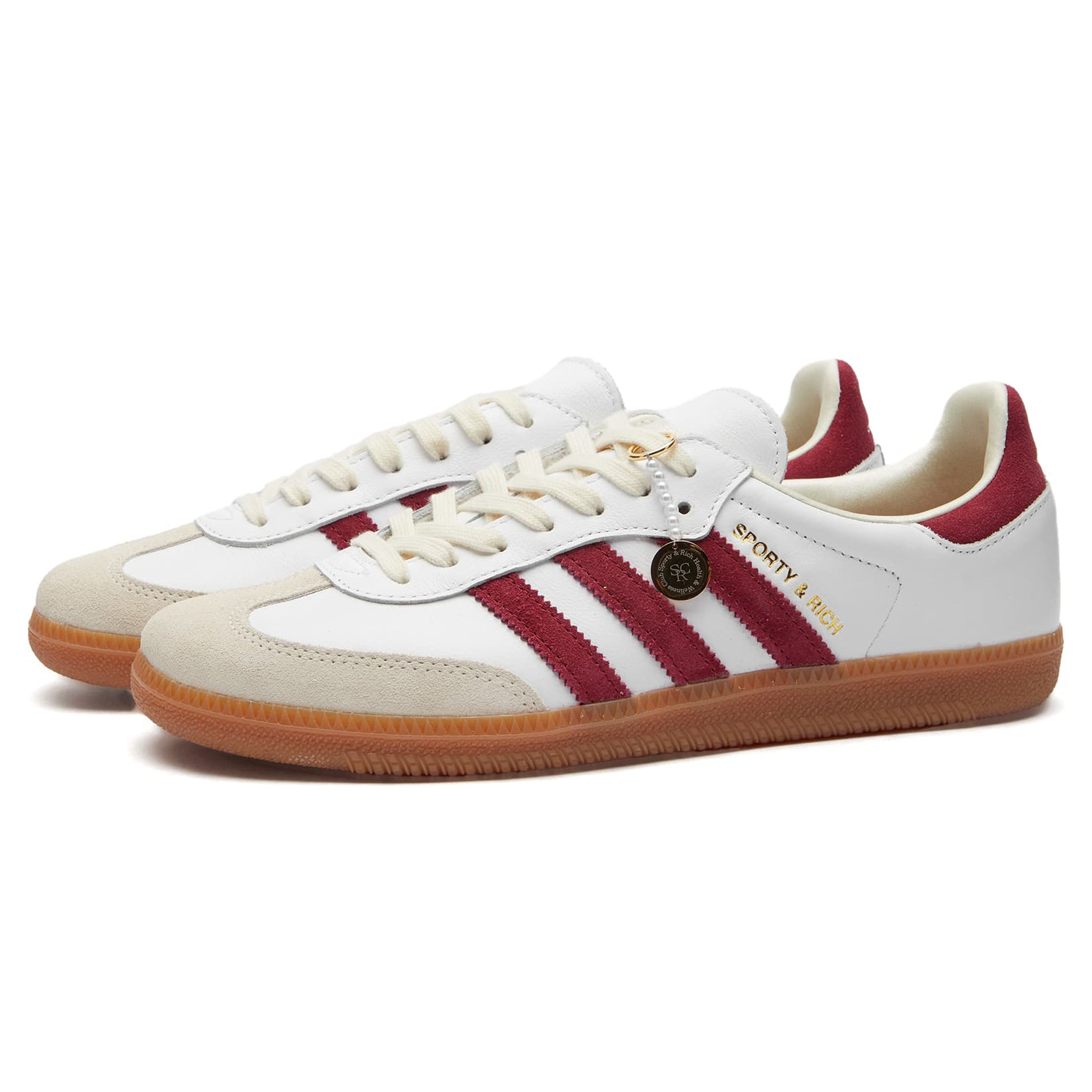 Adidas Samba OG Sneakers - Sporty & Rich White Collegiate Burgundy Shoes for Men & Women | Casual Wear, Street Style, Everyday Comfort