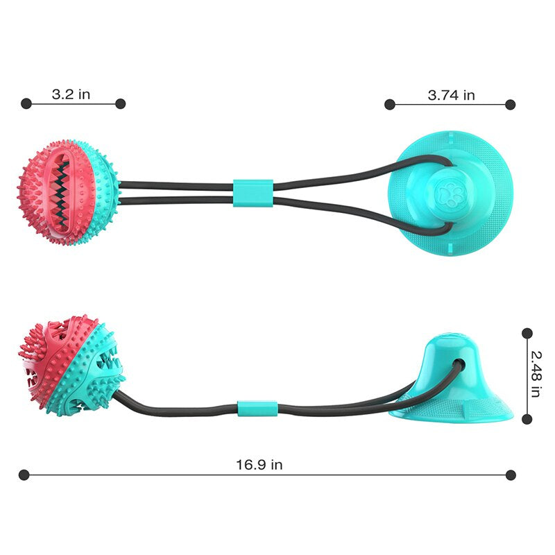 Durable Large Dog Ball Toys with Suction Cup & Ropes - Interactive Slow Feeder Chew Toy for Golden Retrievers & Big Dogs - Teeth Cleaning, Leak-Proof Design - Perfect for Outdoor Play, Training & Dental Health