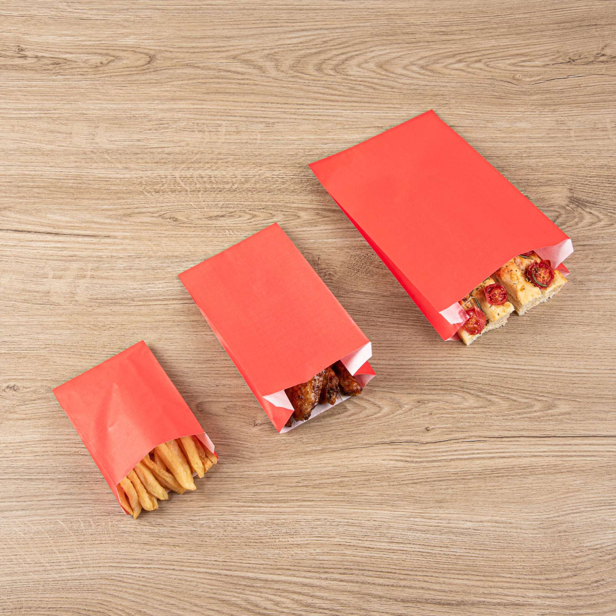 Red French Fry & Snack Bags - 5x3x8.75 Inches, 100 Count Box | Perfect for Parties, Fast Food, and Takeout Restaurants