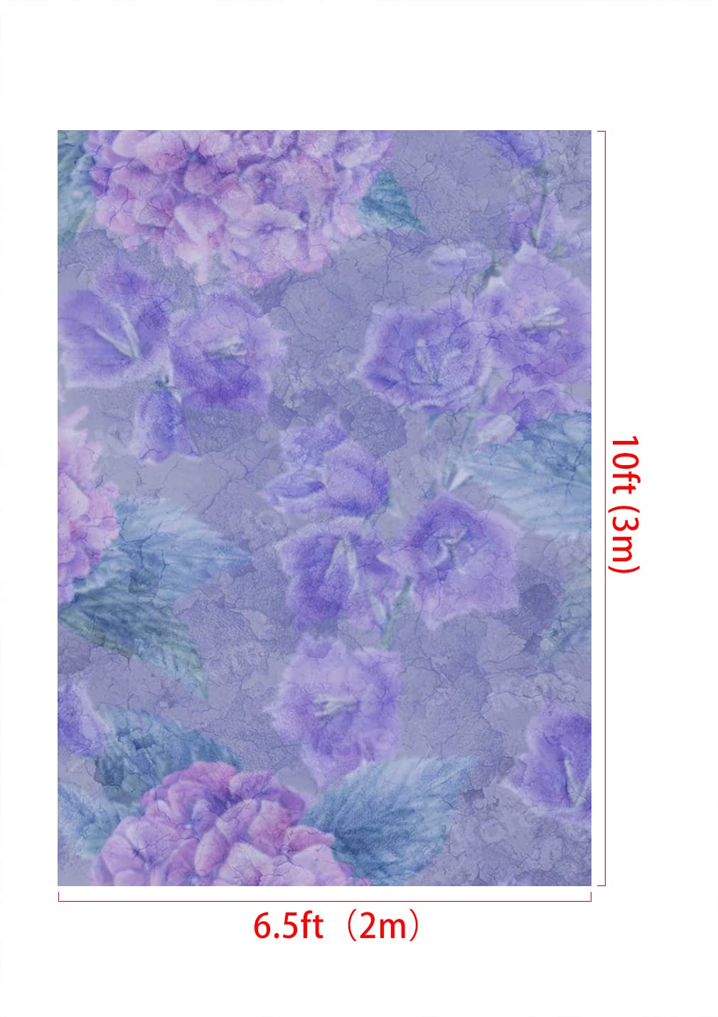 Purple Floral Backdrop 6.5x10ft - Baby Shower & Photo Shoot Background for Parties