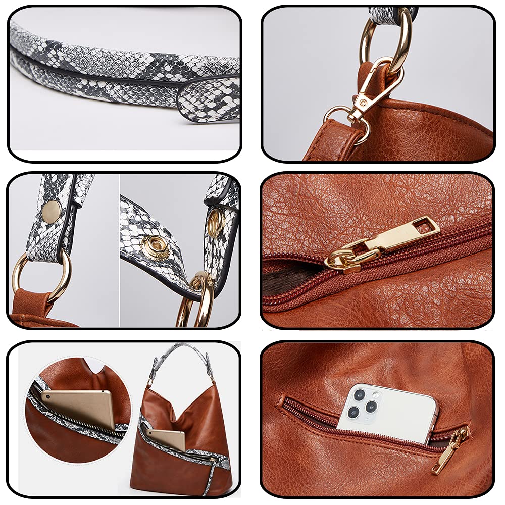 Stylish Women's PU Leather Shoulder Bag with Snake Print - Fashionable Tote & Underarm Handbag for Work, Travel & Everyday Use