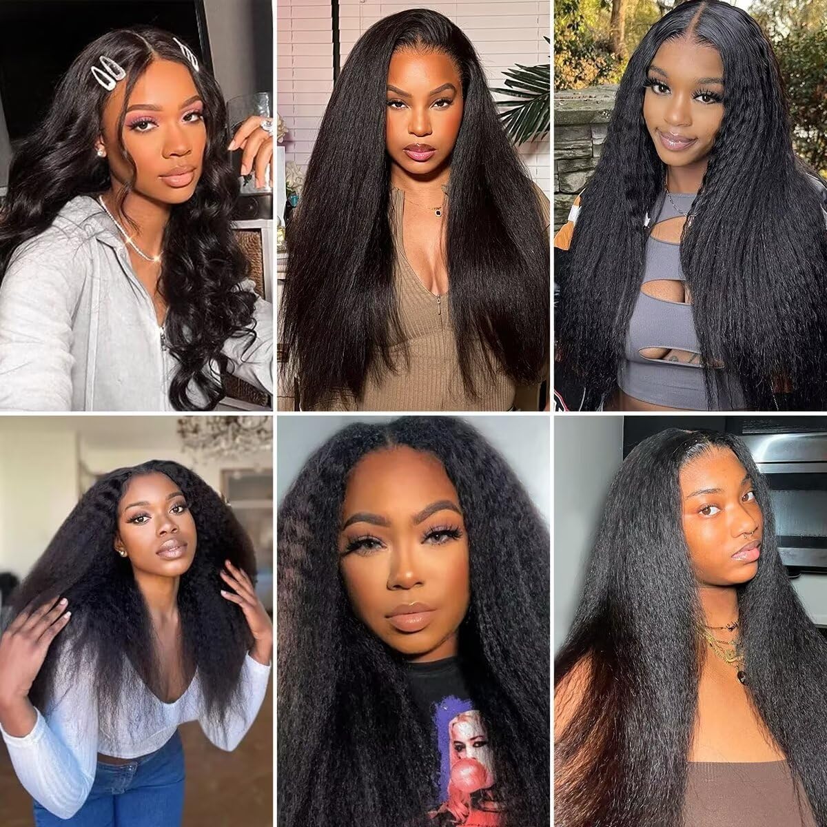 Selina 30 Inch U Part Wigs Human Hair - Kinky Straight Yaki Remy Human Hair Wig for Women | Afro Kinky Straight Glueless U Part Wig | Perfect for Daily Wear, Parties & Protective Styling