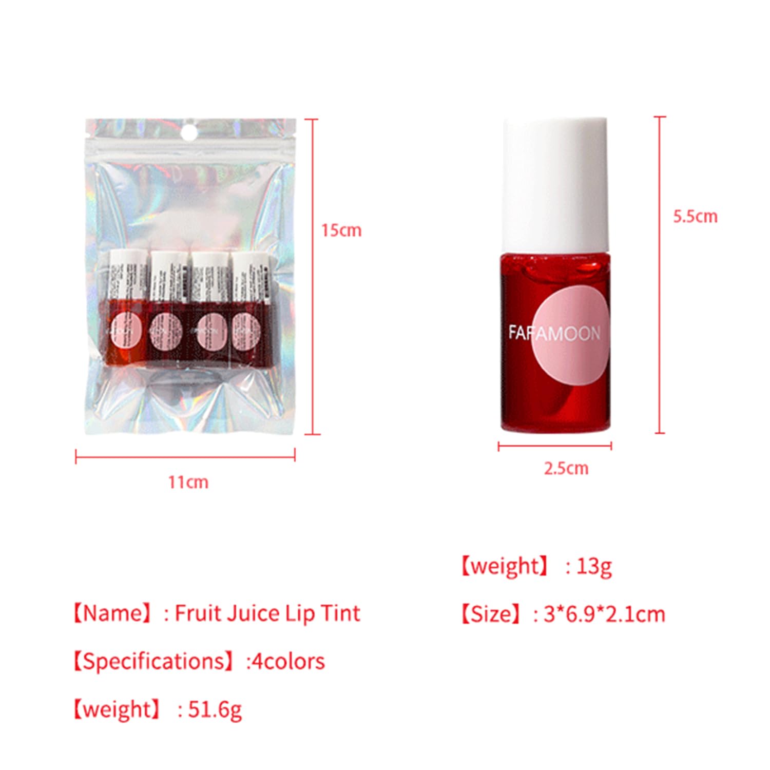 4PCS Korean Lip Tint Stain Set - Mini Liquid Water Tint, Moisturizing Lip Gloss, Long Lasting Waterproof Lip & Cheek Tint for Natural Look | Perfect for Daily Makeup, Party & Date Night