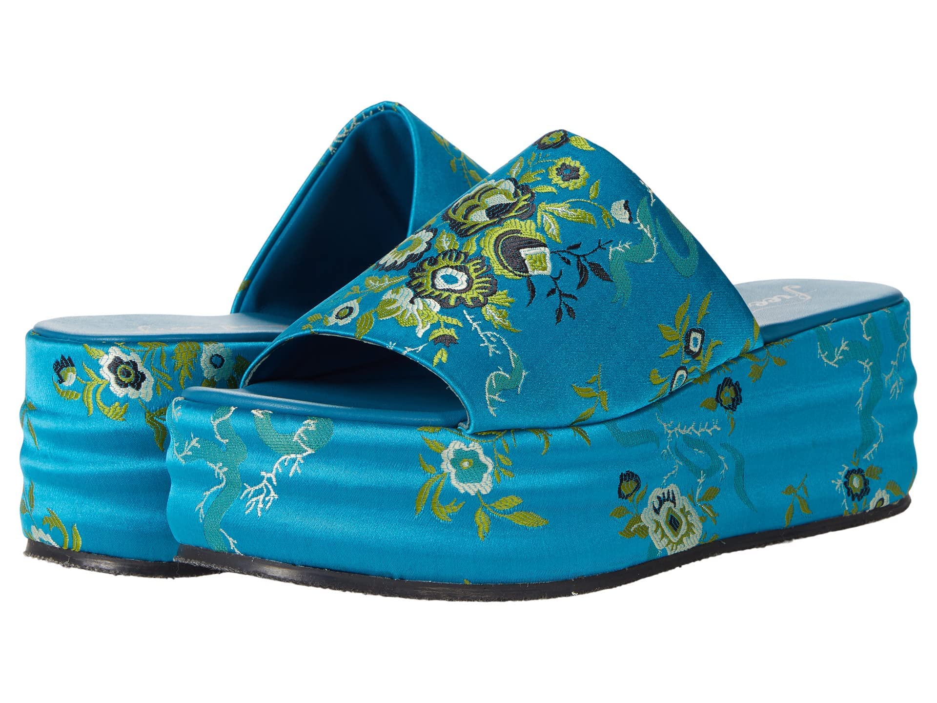 Free People Harbor Brocade Platform Sandals - Women's Boho Chic Embroidered Slip-On Shoes for Beach, Vacation & Summer Outfits