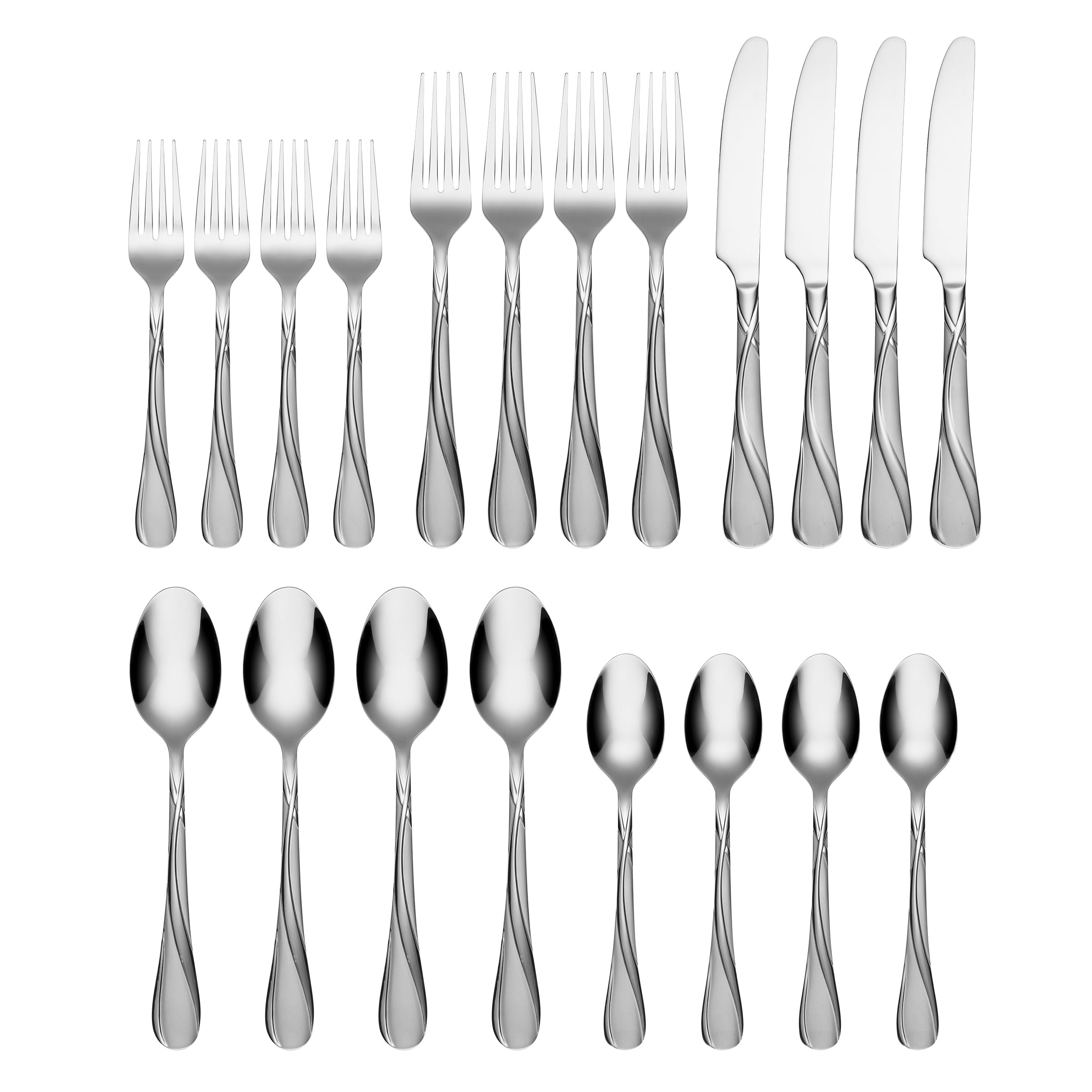 20-Piece Flatware Set - Stainless Steel Silverware with Knives, Forks & Spoons - Elegant Dining Utensils for Home, Restaurant & Wedding - Perfect for Everyday Use & Special Occasions