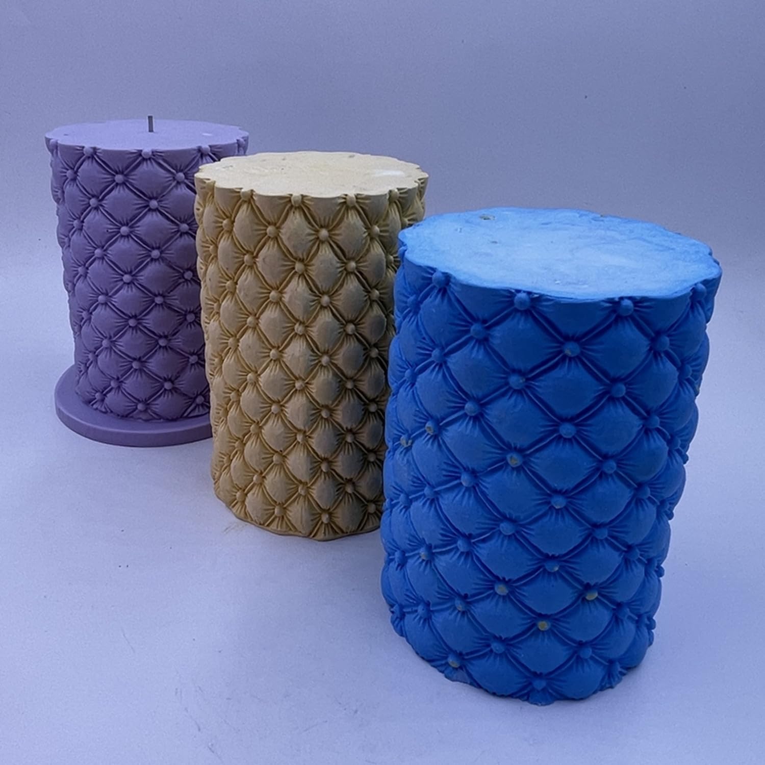 Premium Leather Grain Pillar Candle Mold - Handcrafted Scented Wax Molds for DIY Soy Wax, Beeswax & Resin Crafts - Silicone Candle Making Mould for Home Decor, Wedding Centerpieces & Gift Making