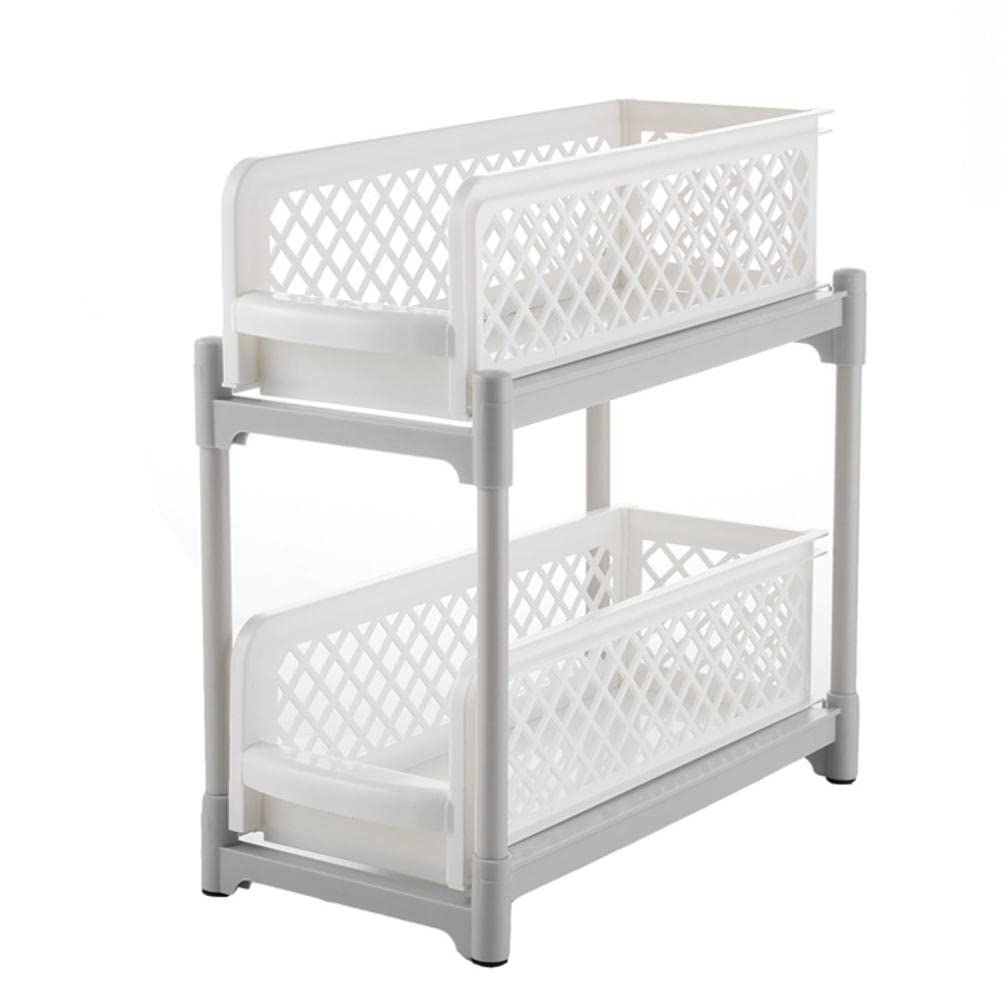 Under Sink Storage Organizer - Pull Out Kitchen Cabinet Organizer with Wheels, Expandable Bathroom Shelf for Sponges & Cleaning Supplies - Perfect for Under Sink Storage in Kitchen & Bathroom