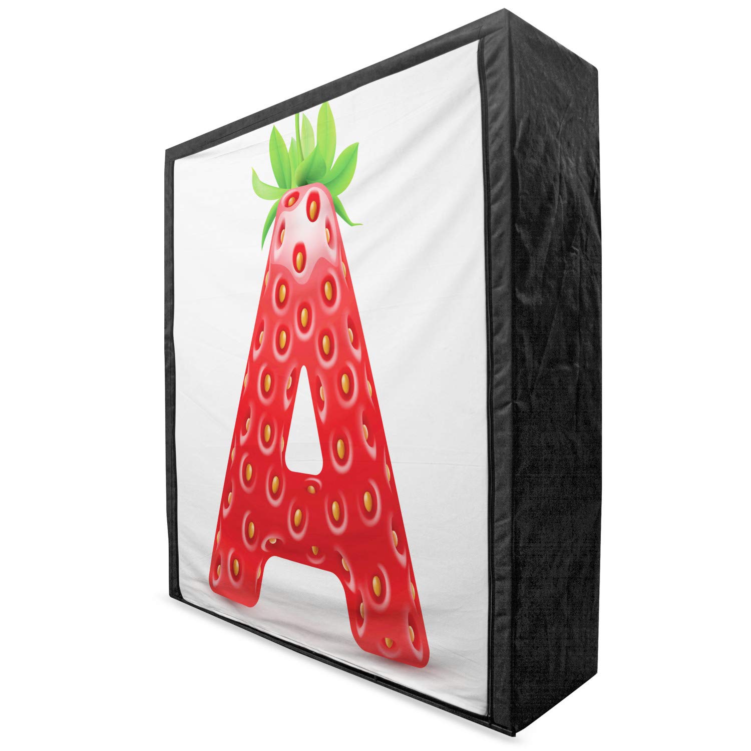 Ambesonne Portable Fabric Wardrobe with Strawberry Letter Design - 59