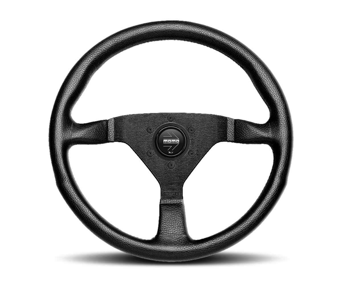 Momo MCL32AL1B Genuine Leather Steering Wheel with Red Stitch - Perfect for Racing, Drifting & Performance Driving - Upgrade Your Car Interior