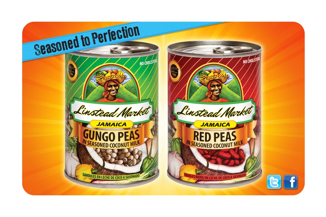 Organic Linstead Market Jamaica Red Peas (Kidney Beans) in Seasoned Coconut Milk - 13oz Can | Authentic Caribbean Recipe | Perfect for Stews, Rice & Peas, and Vegan Meals