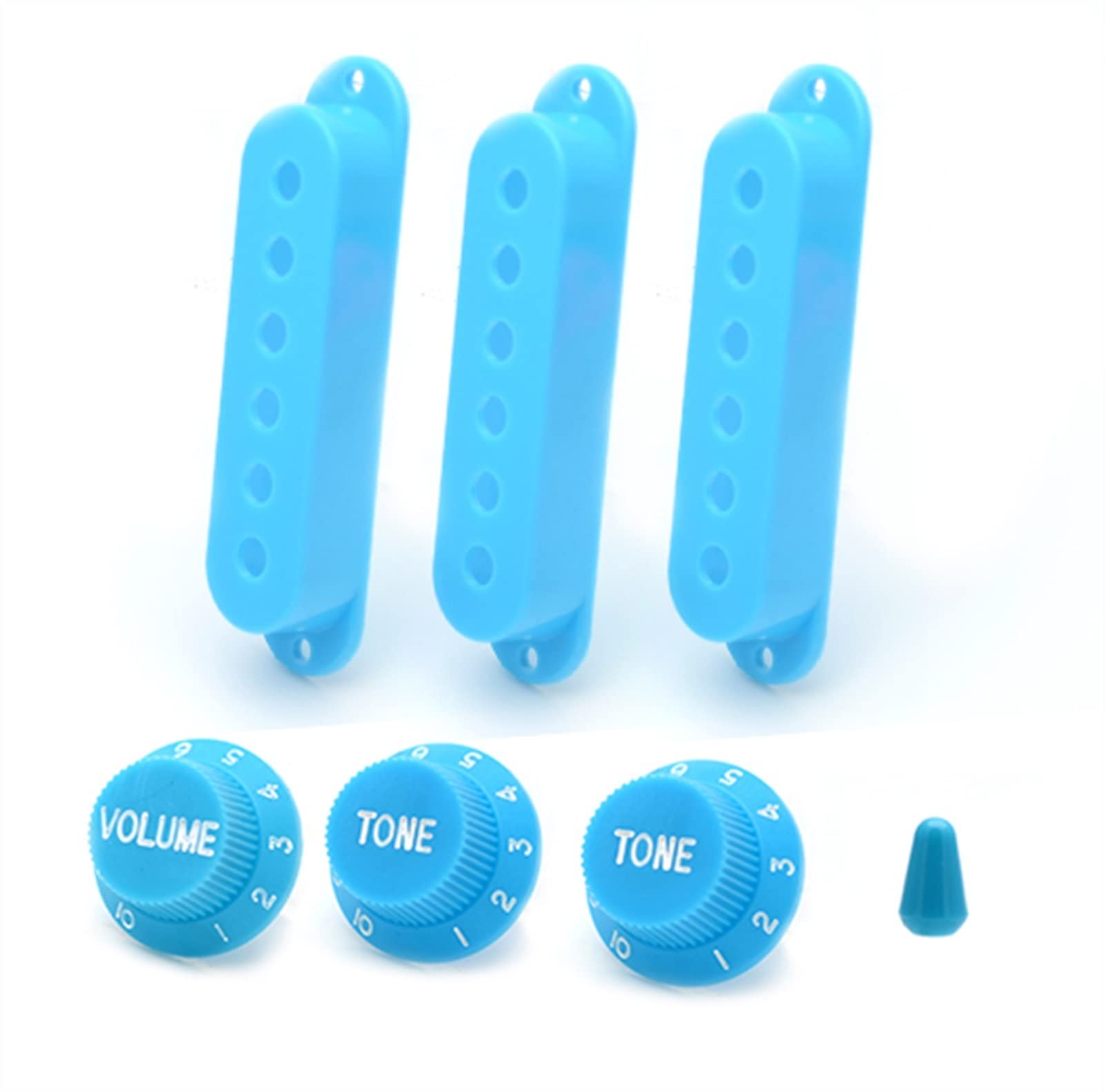Sky Blue Plastic Single Coil Electric Guitar Pickup Cover with 1 Volume & 2 Tone Speed Control Knobs - Guitar Parts & Accessories for DIY Repairs & Upgrades | Perfect for Fender Stratocaster, Telecaster & Electric Guitar Modifications