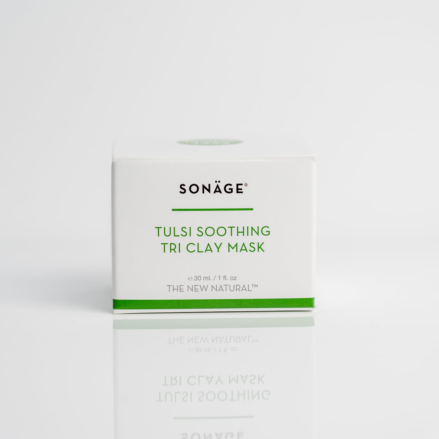 SONAGE Tulsi Soothing Tri Clay Mask for Acne Treatment - Mineral Rich Deep Pore Cleansing Mask with Neem Oil & Turmeric | Detoxifying Facial Mask for Oily & Acne-Prone Skin | Perfect for Spa Nights & Self-Care Routines