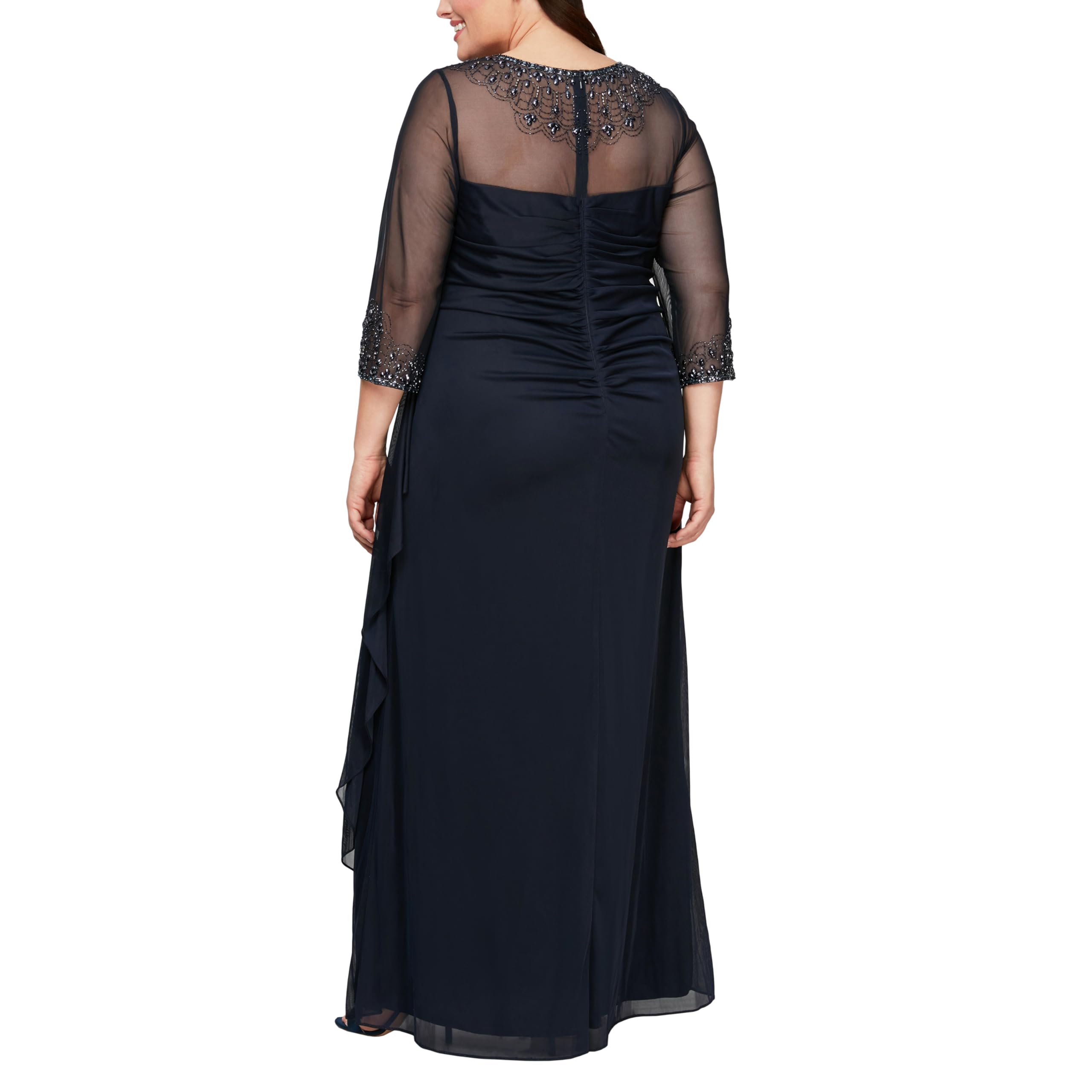 Alex Evenings Women's Plus Size Long Sleeve Sweetheart Neckline Dress - Elegant Formal Gown for Weddings, Parties & Special Occasions