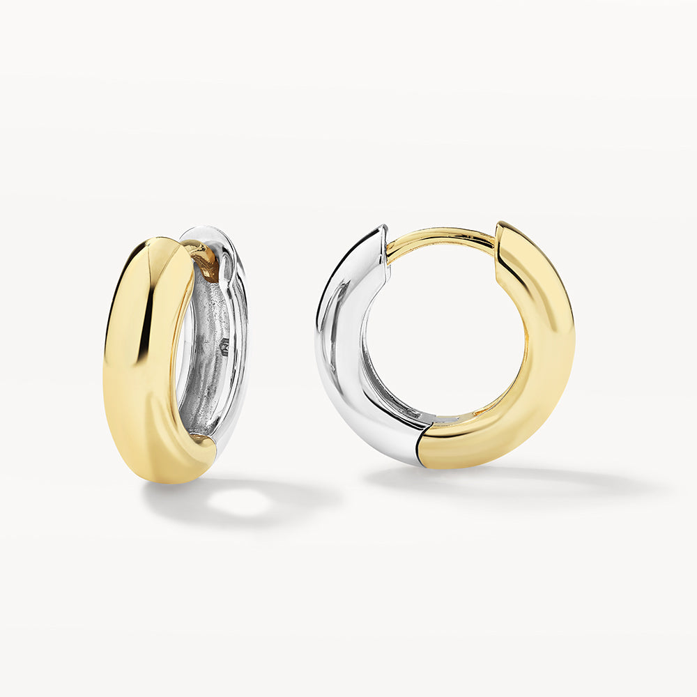 Mini Mixed Metal Reversible Hoop Earrings in Gold - Trendy Stackable Jewelry for Everyday Wear & Special Occasions