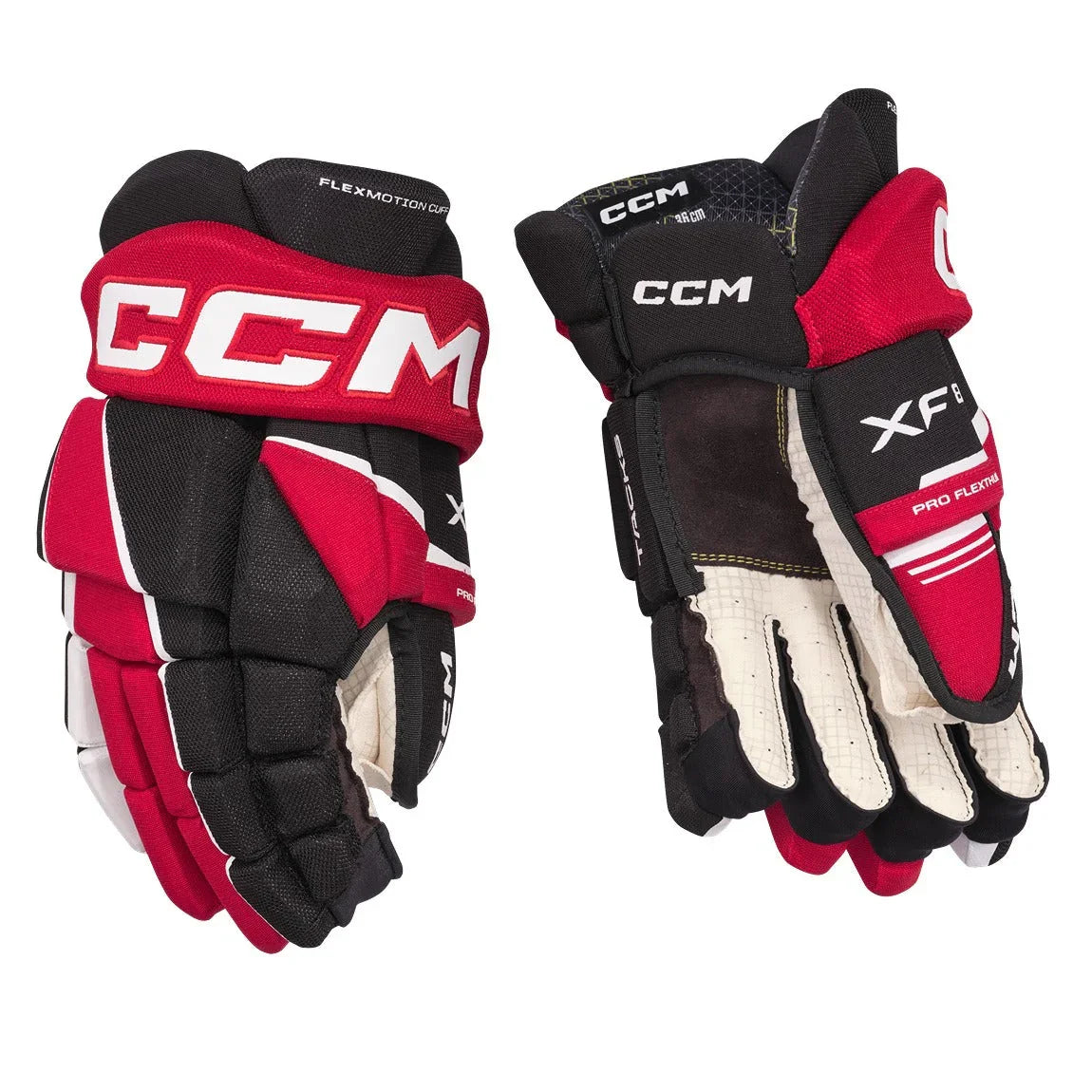 CCM Tacks XF80 Junior Hockey Gloves - Protective Ice Hockey Gear for Youth Players - Perfect for Games, Practices & Training Sessions