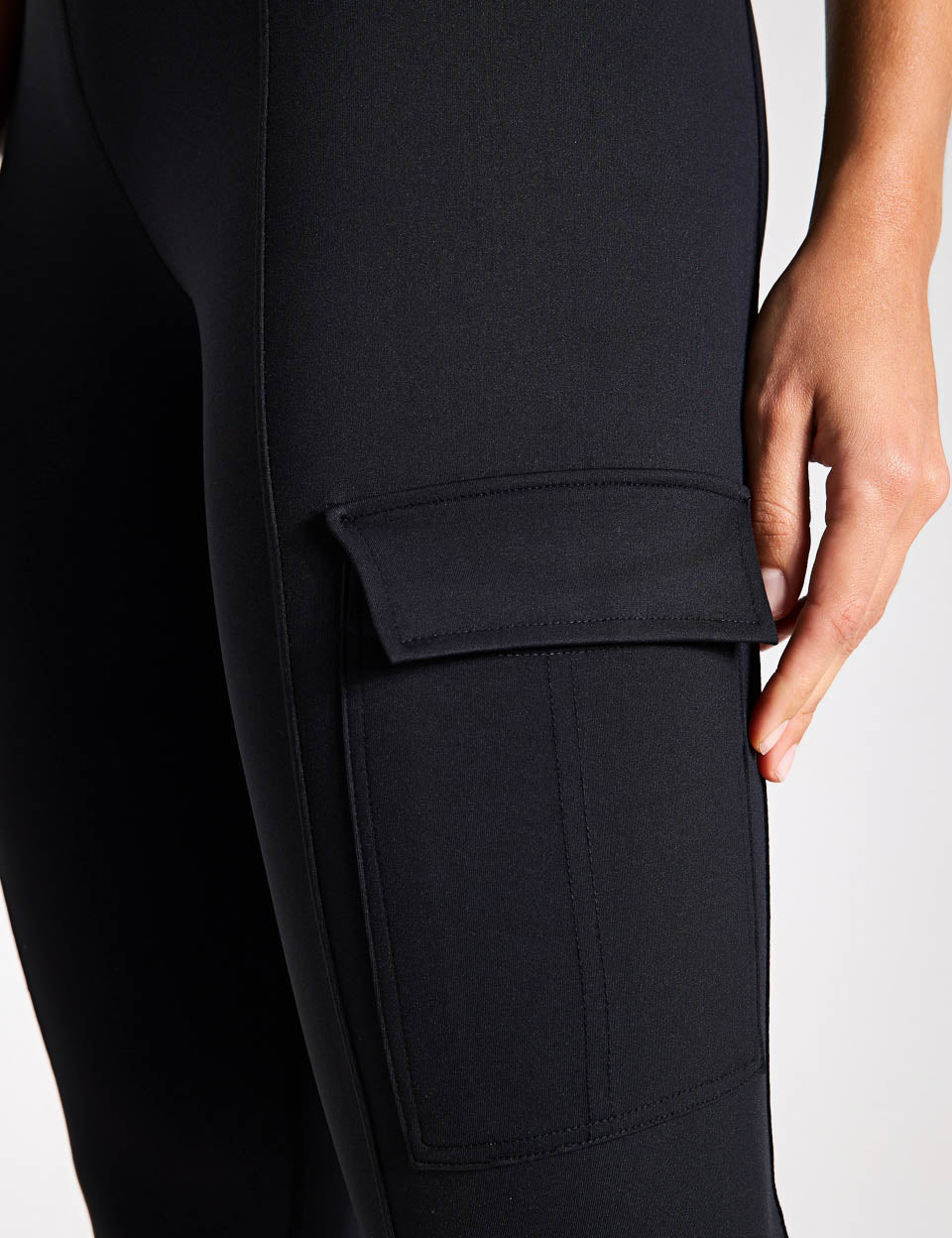 Black Cargo Leggings for Women - High Waist Stretch Workout Pants - Perfect for Gym, Running, Yoga & Casual Wear