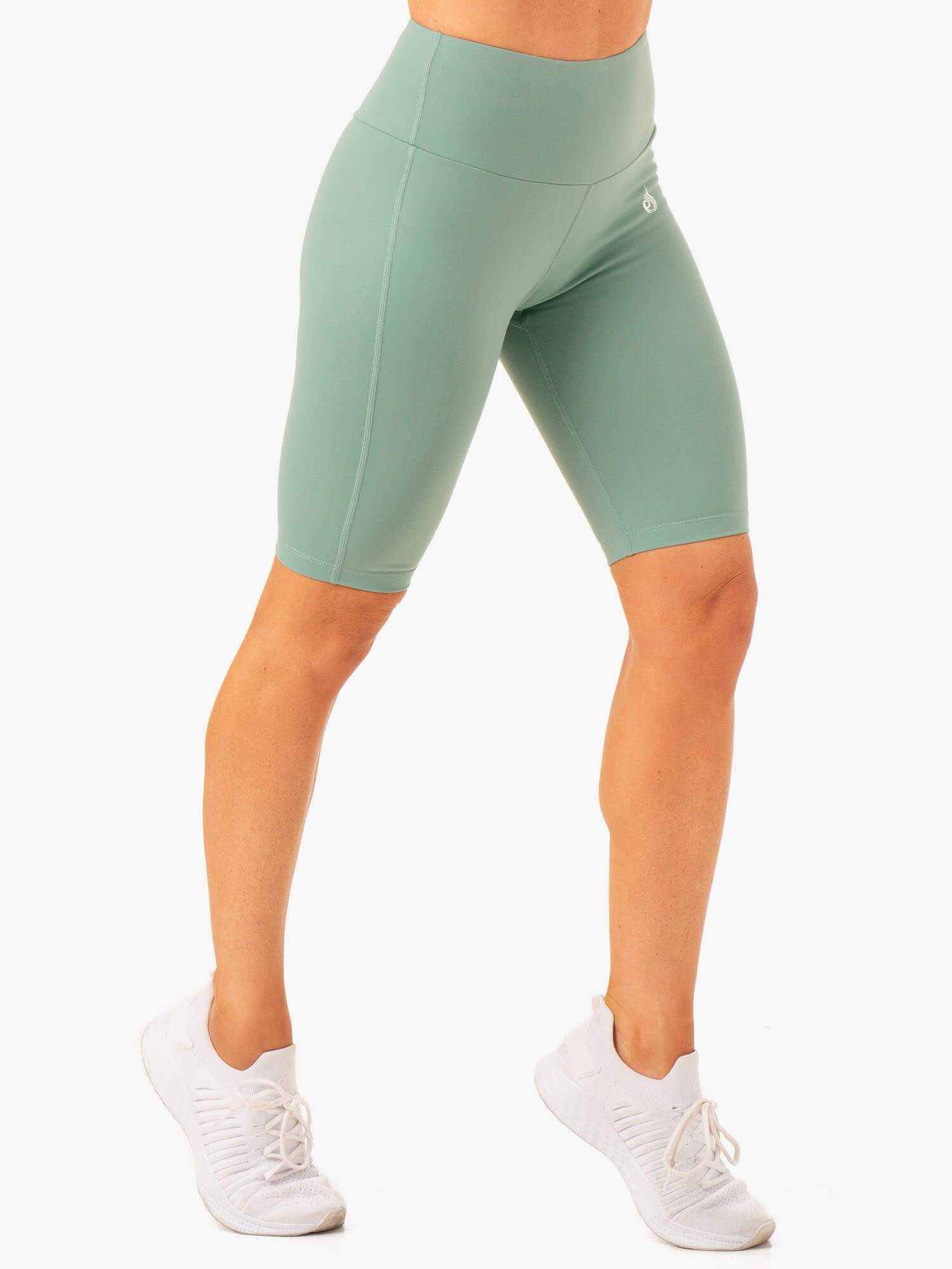 Action Bike Shorts for Women - High Waist Sage Green Cycling Shorts for Workout, Running & Gym | Comfortable & Breathable Activewear