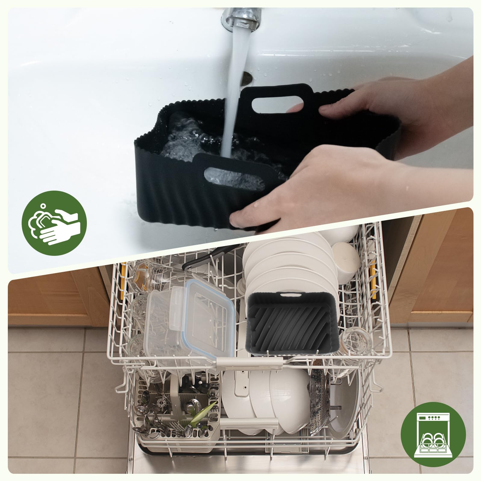 Ninja Air Fryer Accessory Kit - BPA Free, Dishwasher Safe Accessories Set for Ninja AF400EU & AF300EU - Perfect for Healthy Cooking, Meal Prep & Family Dinners (Black)