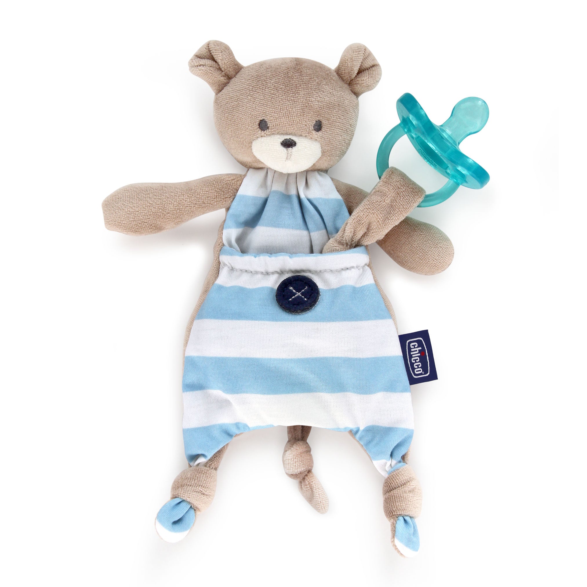 Chicco Pocket Buddies Soft Pacifier Lovey - Soothing Baby Security Blanket for Naptime & Travel | Cute Plush Toy for Infants & Toddlers