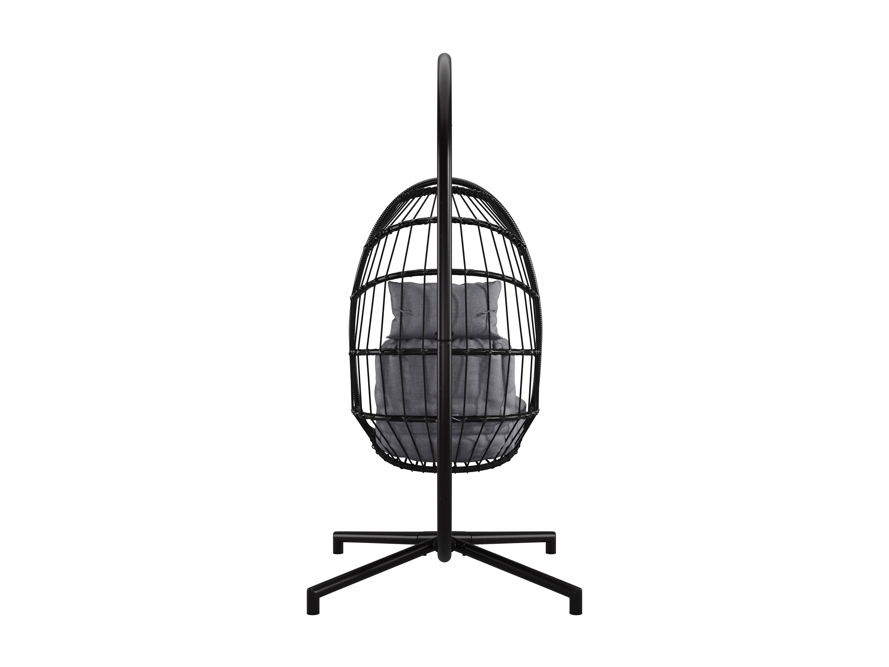 Grey Hanging Egg Chair - Indoor/Outdoor Swing Chair for Patio, Garden, Balcony & Living Room - Comfortable Modern Hanging Seat for Relaxation
