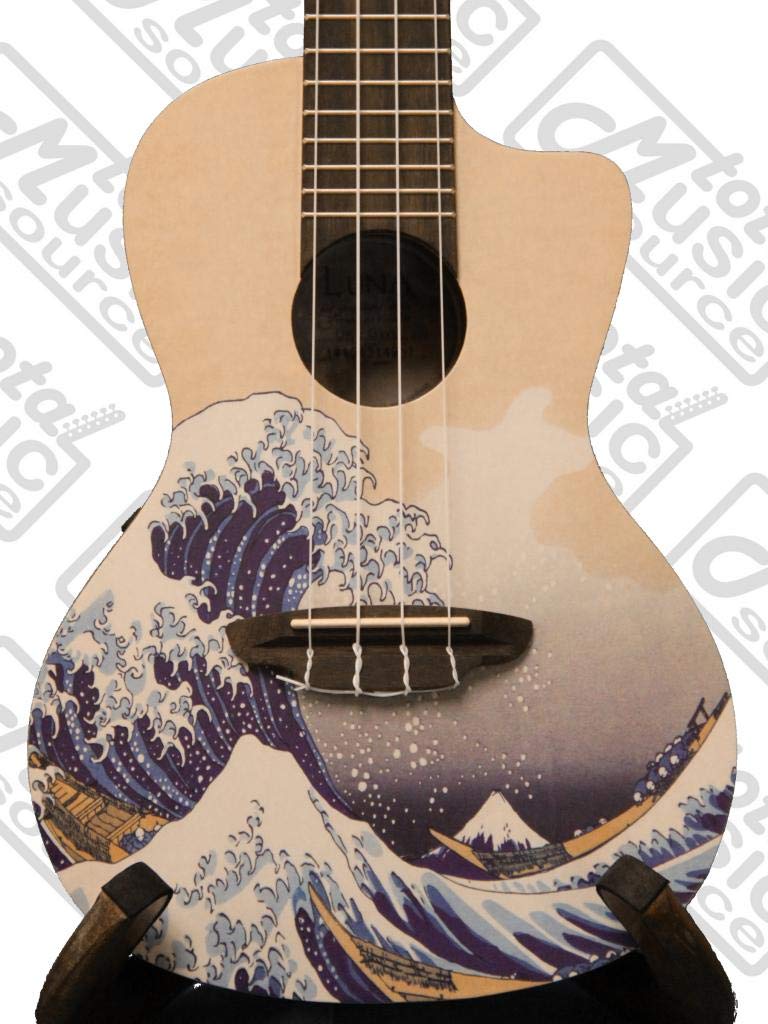 Premium Luna Great Wave Concert Ukulele with Gig Bag & Polishing Cloth - 23