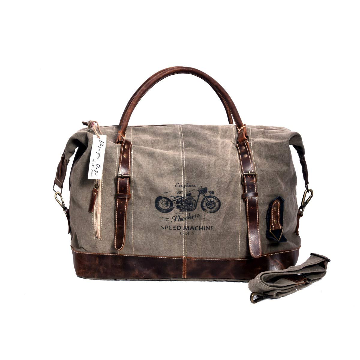 Bhrayna Bags - Stylish Bike Print Weekender Travel Bag for Women & Men | Durable Carry-On Luggage for Weekend Trips, Gym, Work & Commuting