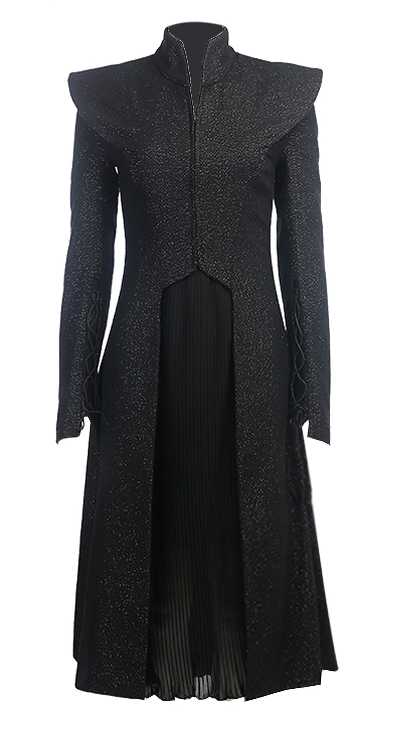 LYLAS Women's Black Long Coat Dress - Elegant Gothic Halloween Party Queen Costume for Cosplay, Evening Events & Themed Parties