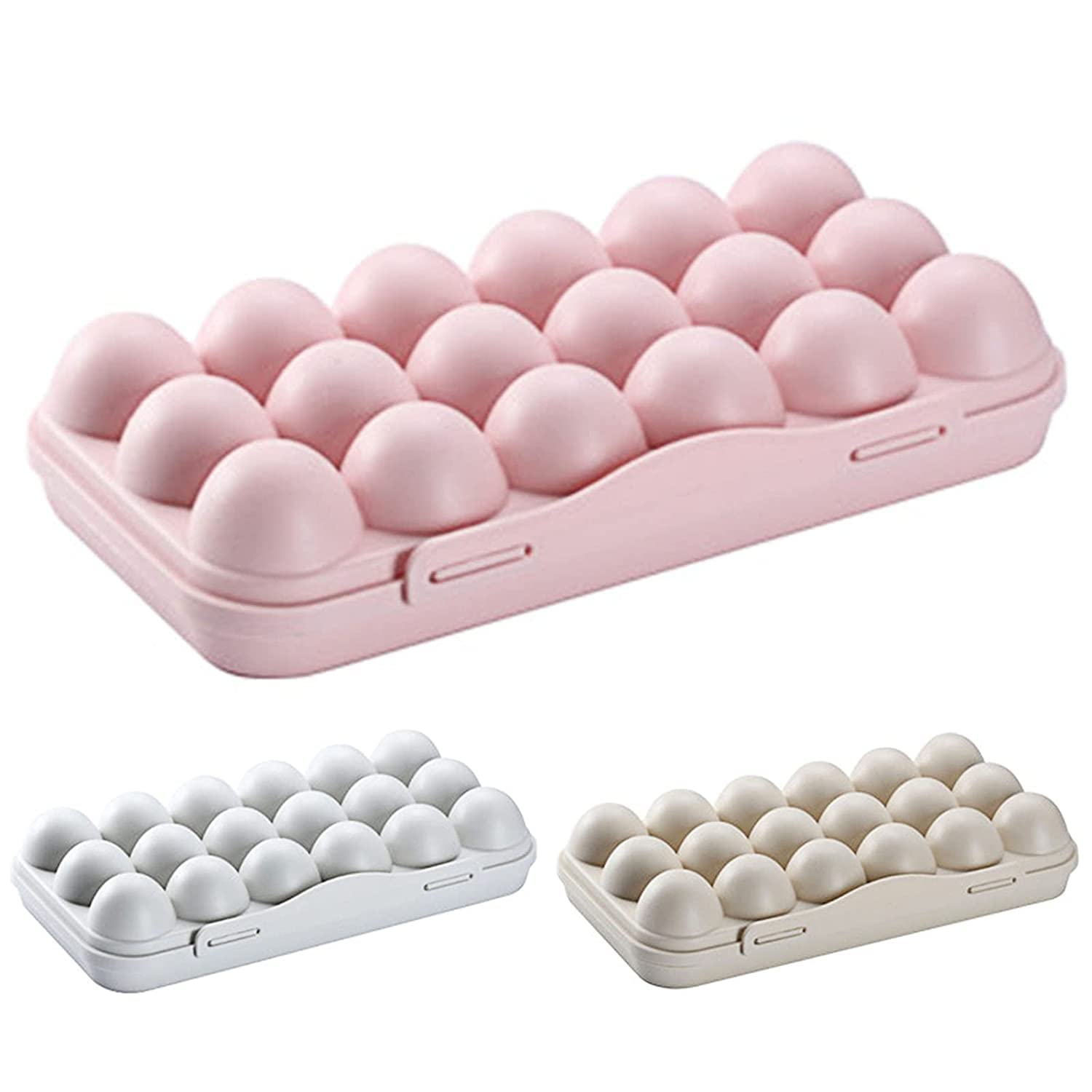 GLIVE Plastic Egg Storage Box - 16 Grid Double Layer Egg Holder with Tray, Food & Vegetable Storage Basket - Perfect for Kitchen Organization, Refrigerator Storage, and Farm Fresh Egg Carrying